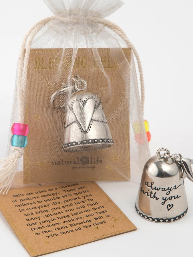 Natural Life Blessing Bell in zinc alloy on a keepsake message card — view 5