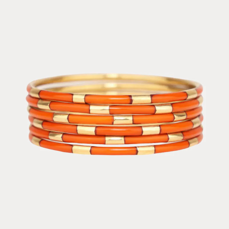Budha Girl Burnt Orange Veda Bangles - Set of 6