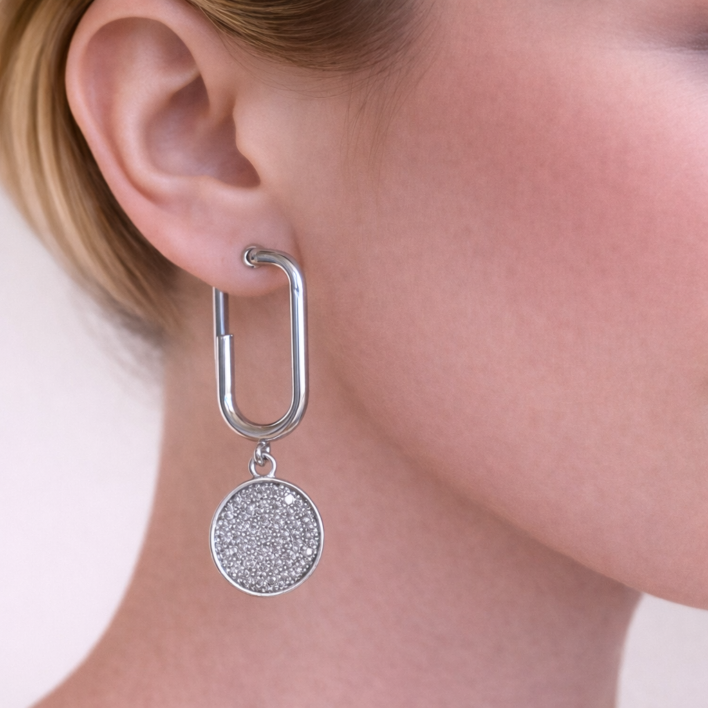 Disc Drop Earrings