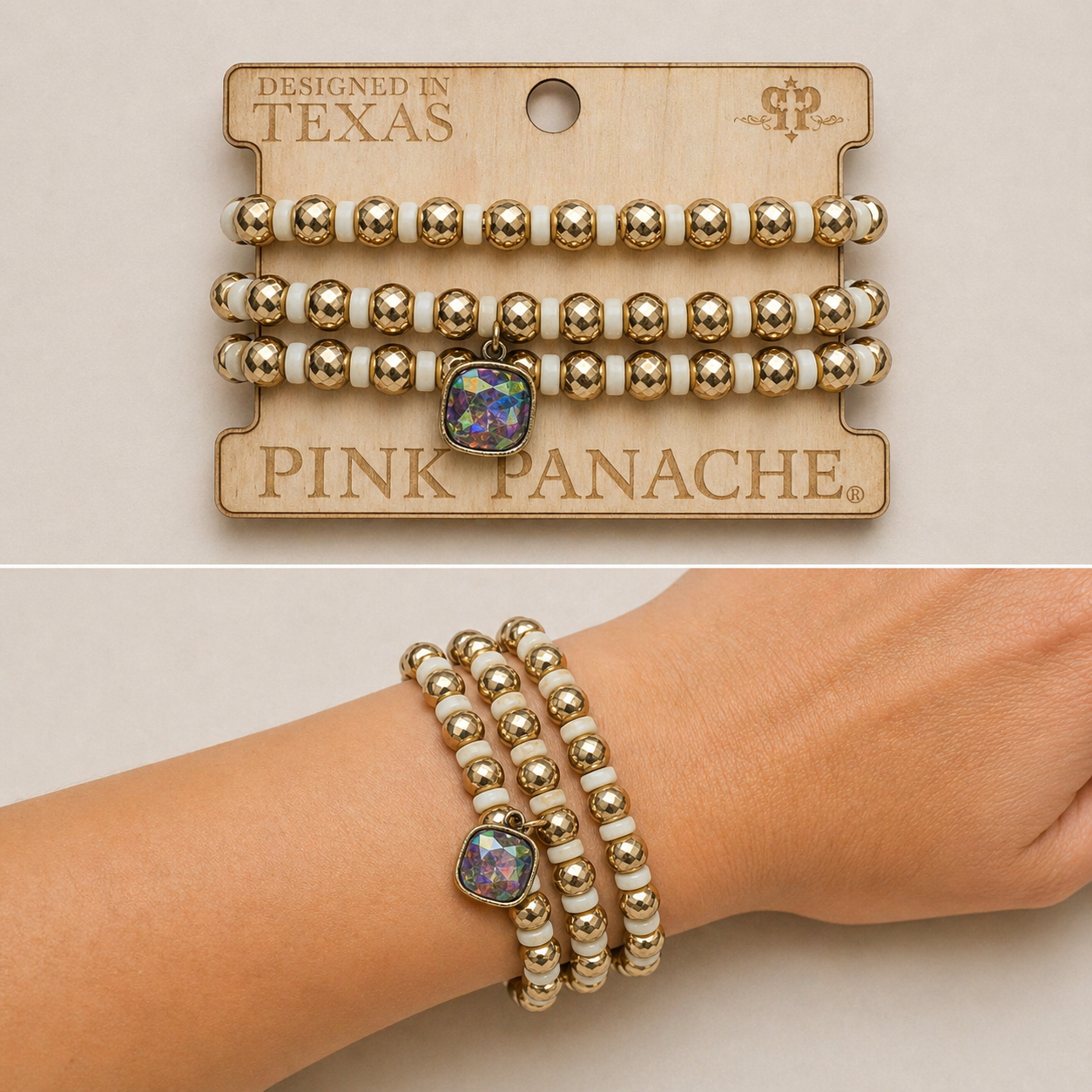 Three Strand Rubber Bead Bracelet Set