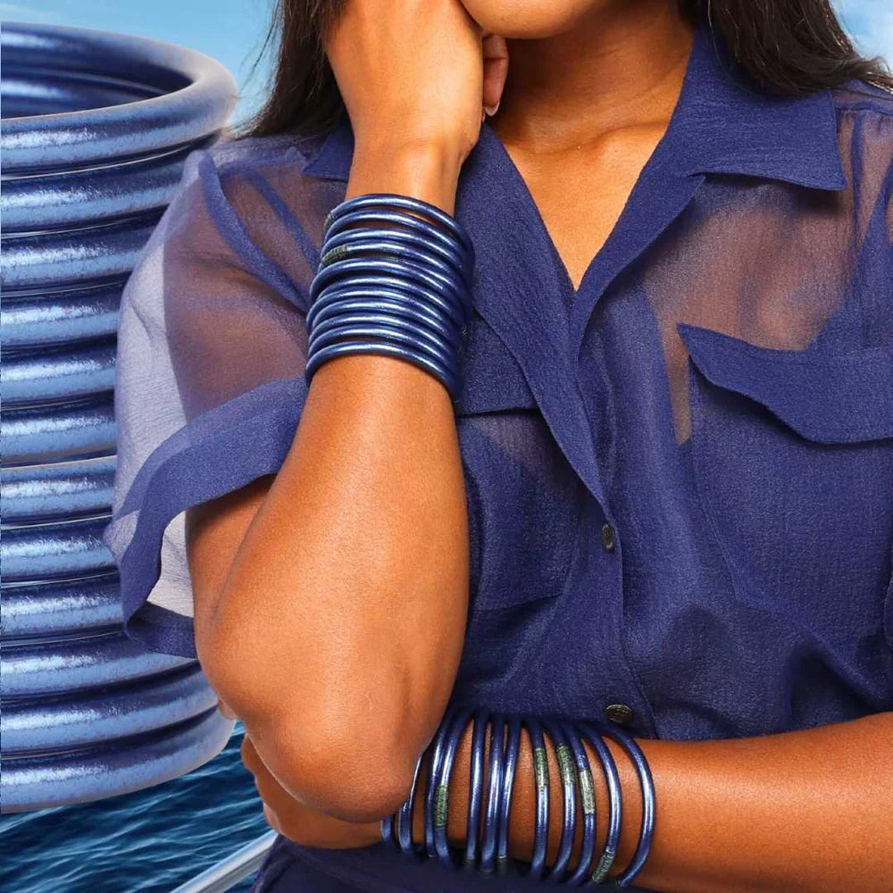 Budha Girl Marine All Weather Bangles® (Set of 6) - Serenity Prayer