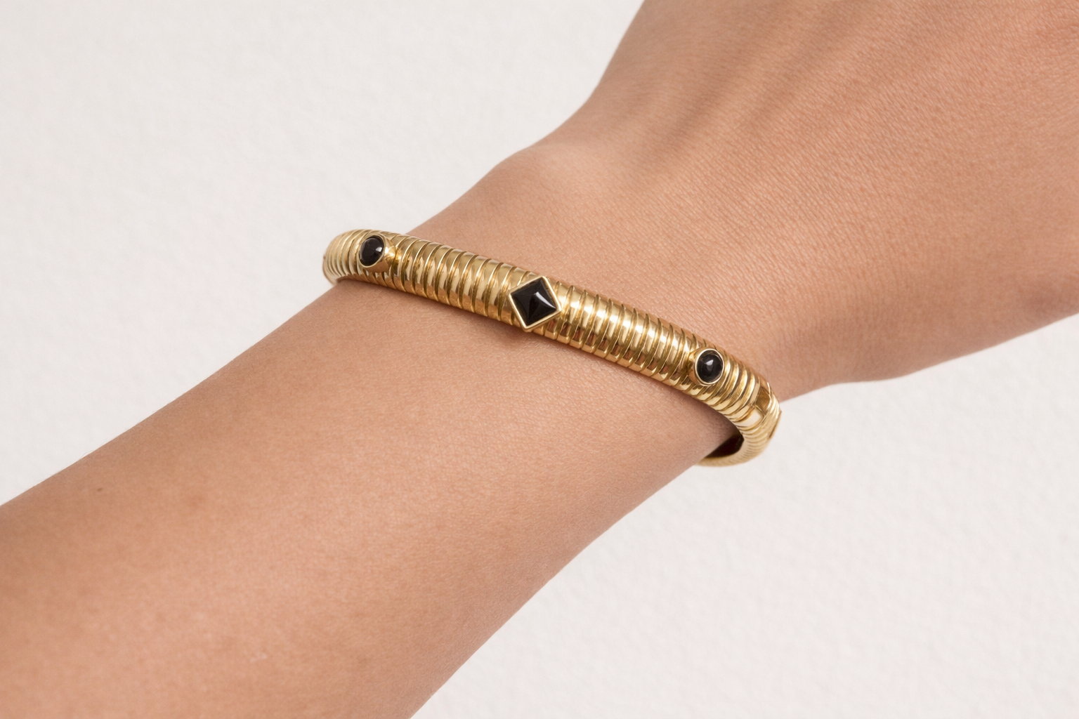 Gold Stone Cuff Bracelet