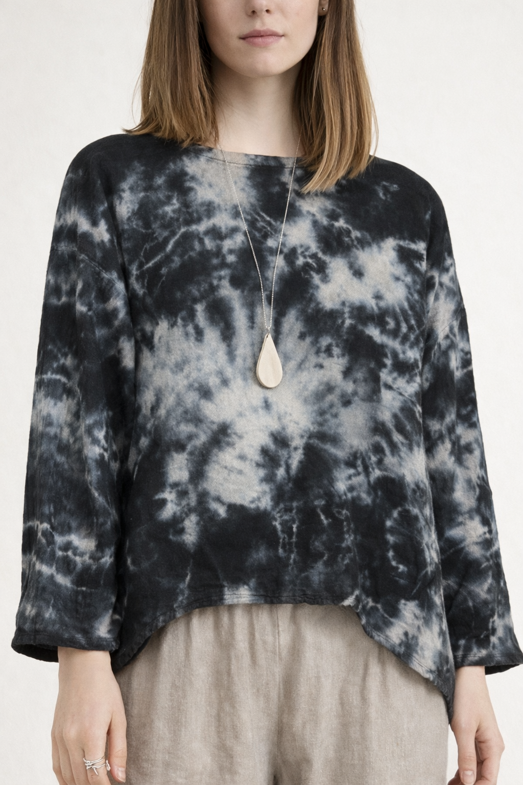 Oh My Gauze Abby Black Marble Gauze Top
