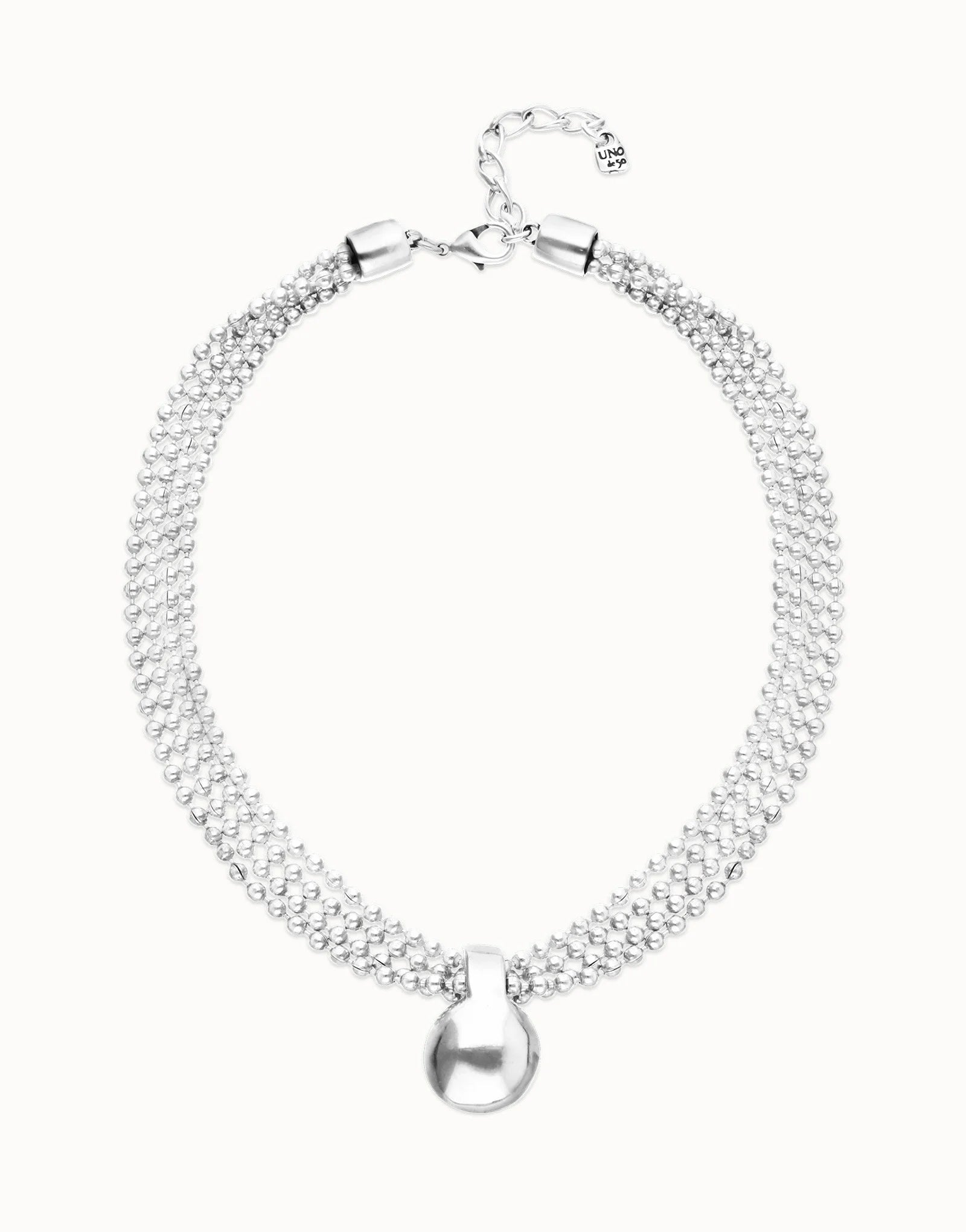 Uno de 50 Short necklace with silver threads and large sphere