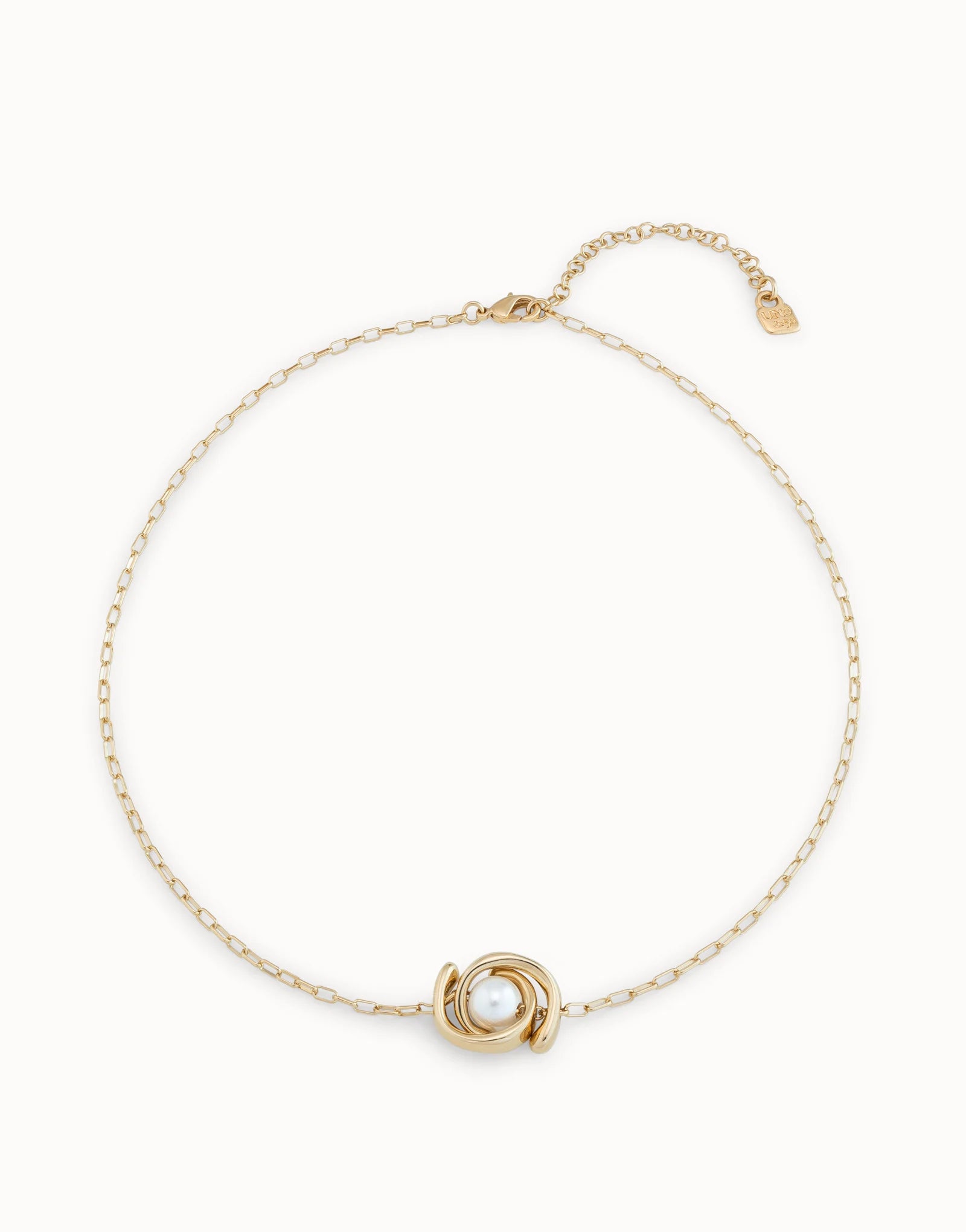 Uno de 50 Full Moon Mother of Pearl Pendant Necklace in 18k Gold Plated Sterling Silver