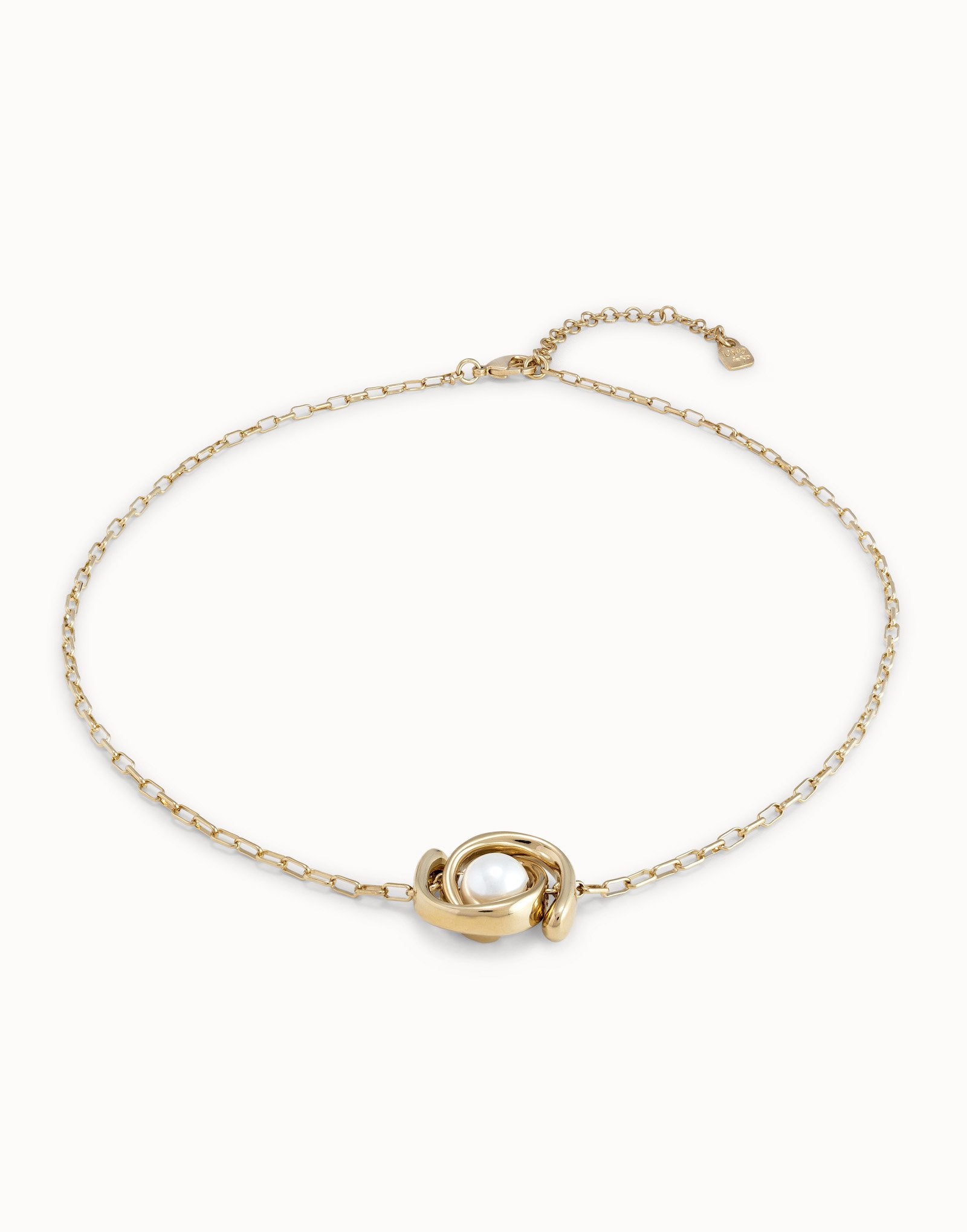 Uno de 50 Full Moon Mother of Pearl Pendant Necklace in 18k Gold Plated Sterling Silver