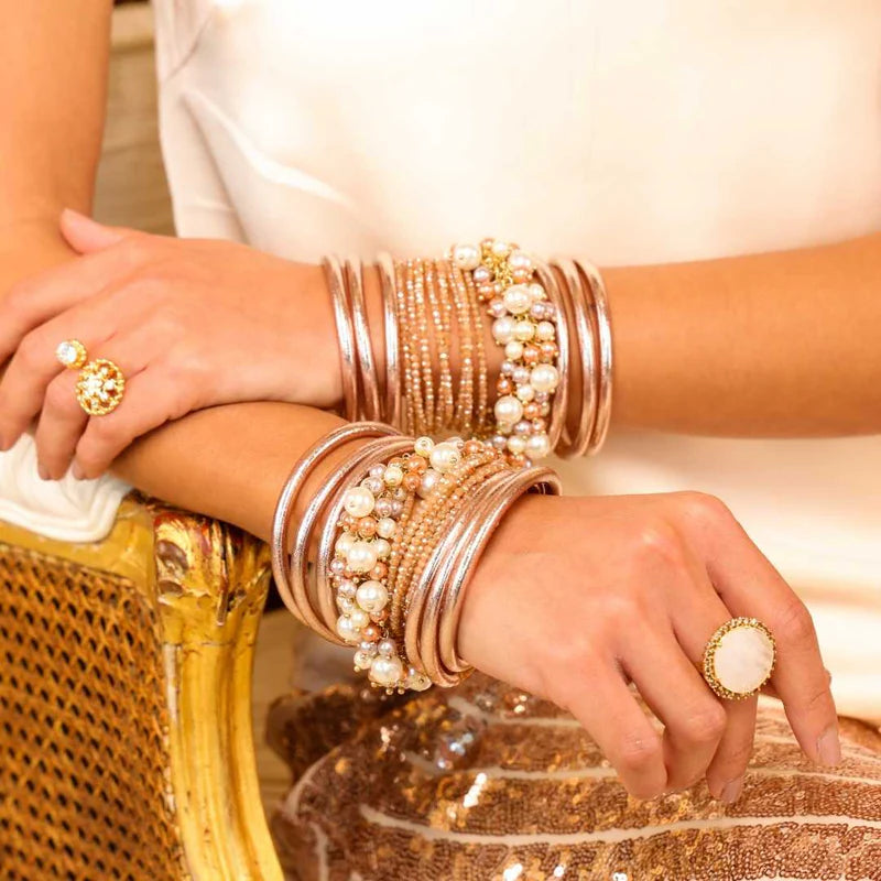 Budha Girl Champagne All Weather Bangles® (Set of 6) - Serenity Prayer