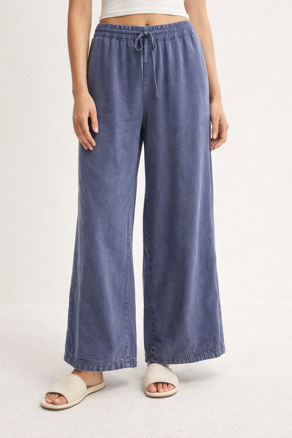 Denim Colored Wide Leg Pant — Accents Boutique, Marble Falls TX