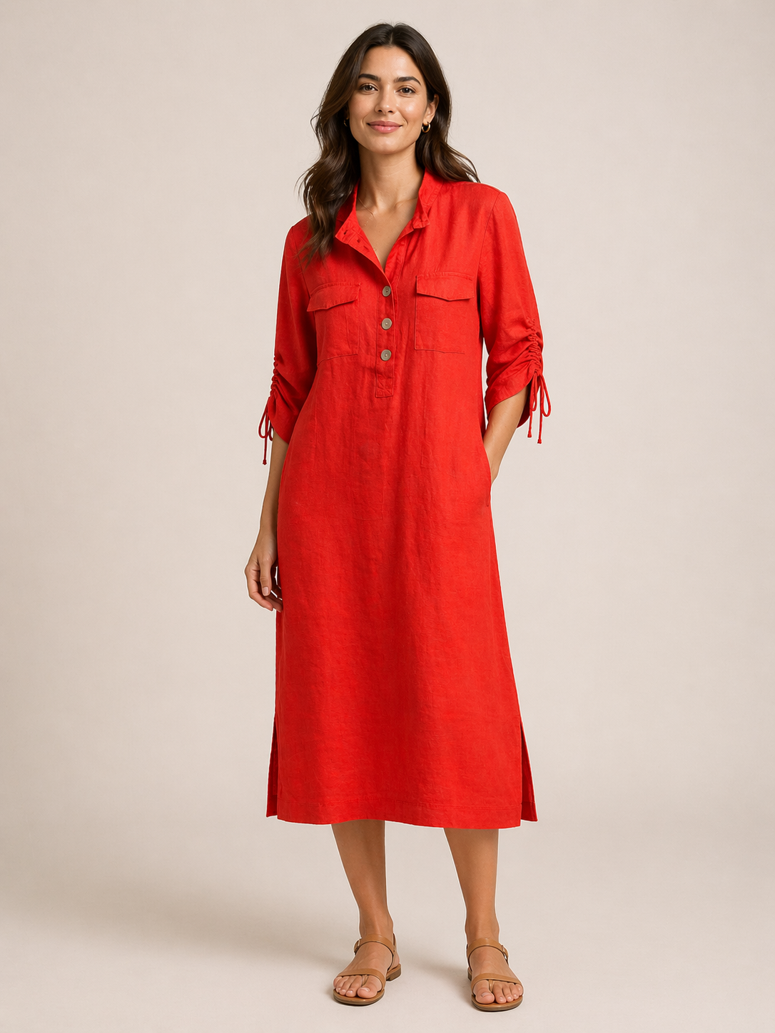 John Mark Button Front Pocket Dress