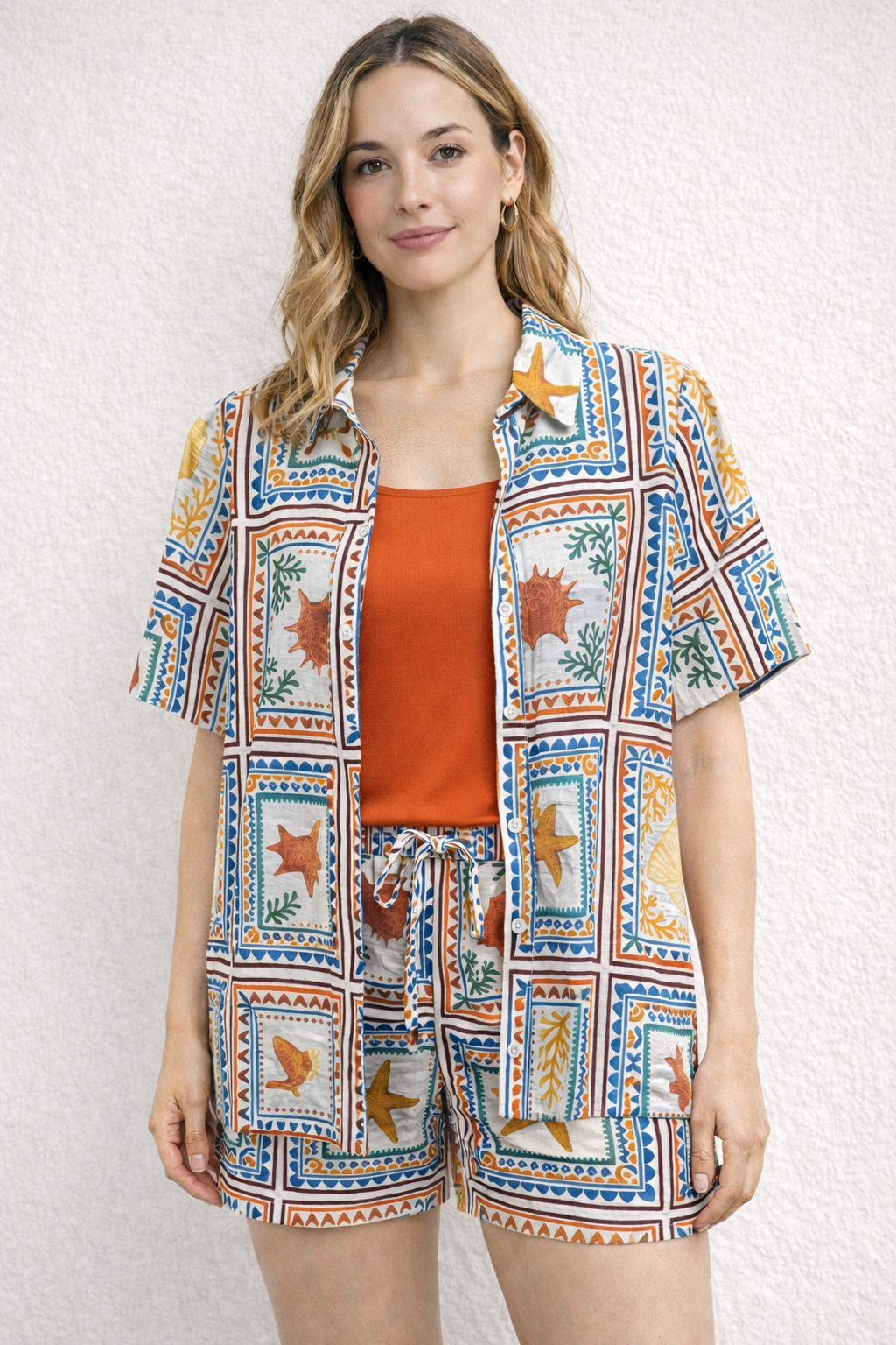 Seaside Mosaic Print Short Set