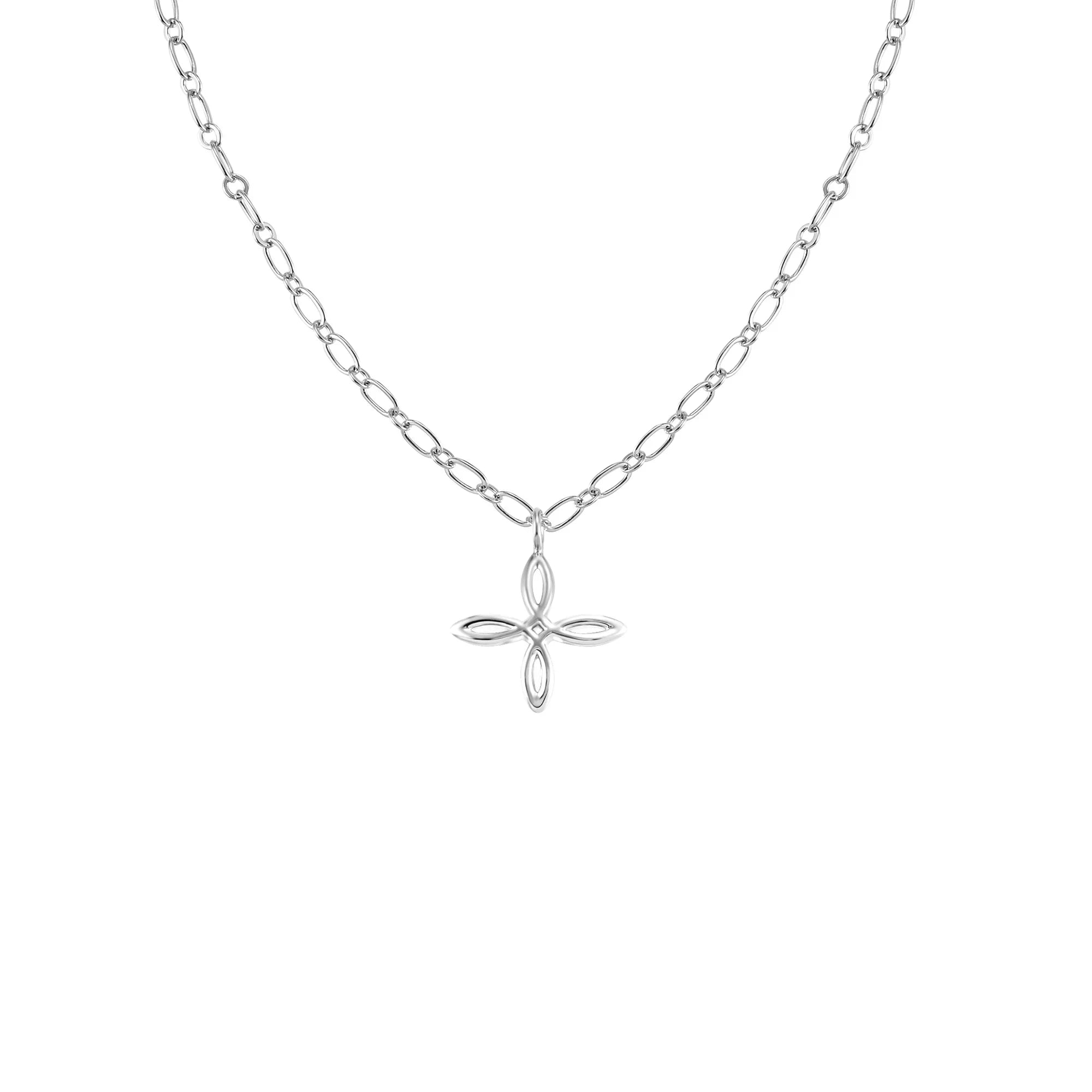 Natalie Wood She’s Spicy Classic Cross Drop Necklace - Silver