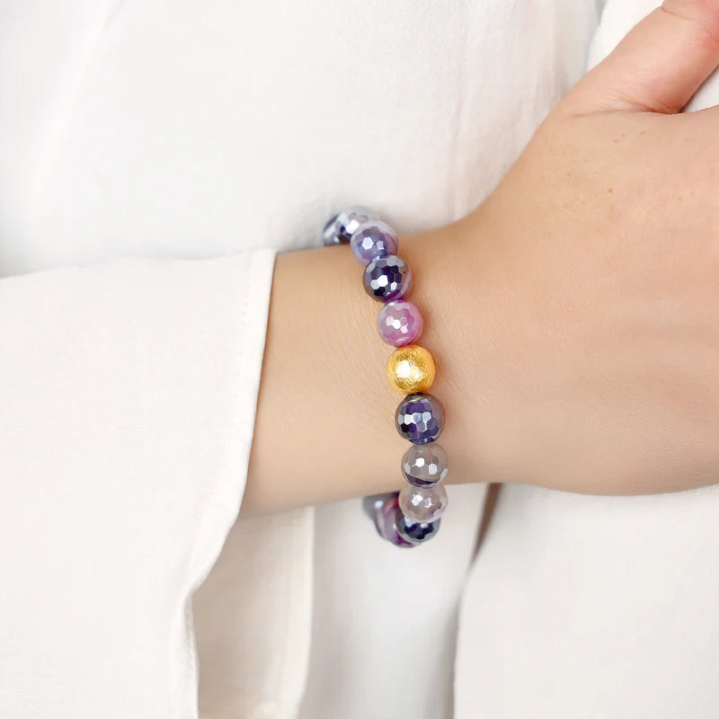 Budha Girl Dwell Agate Melange Beaded Bracelet