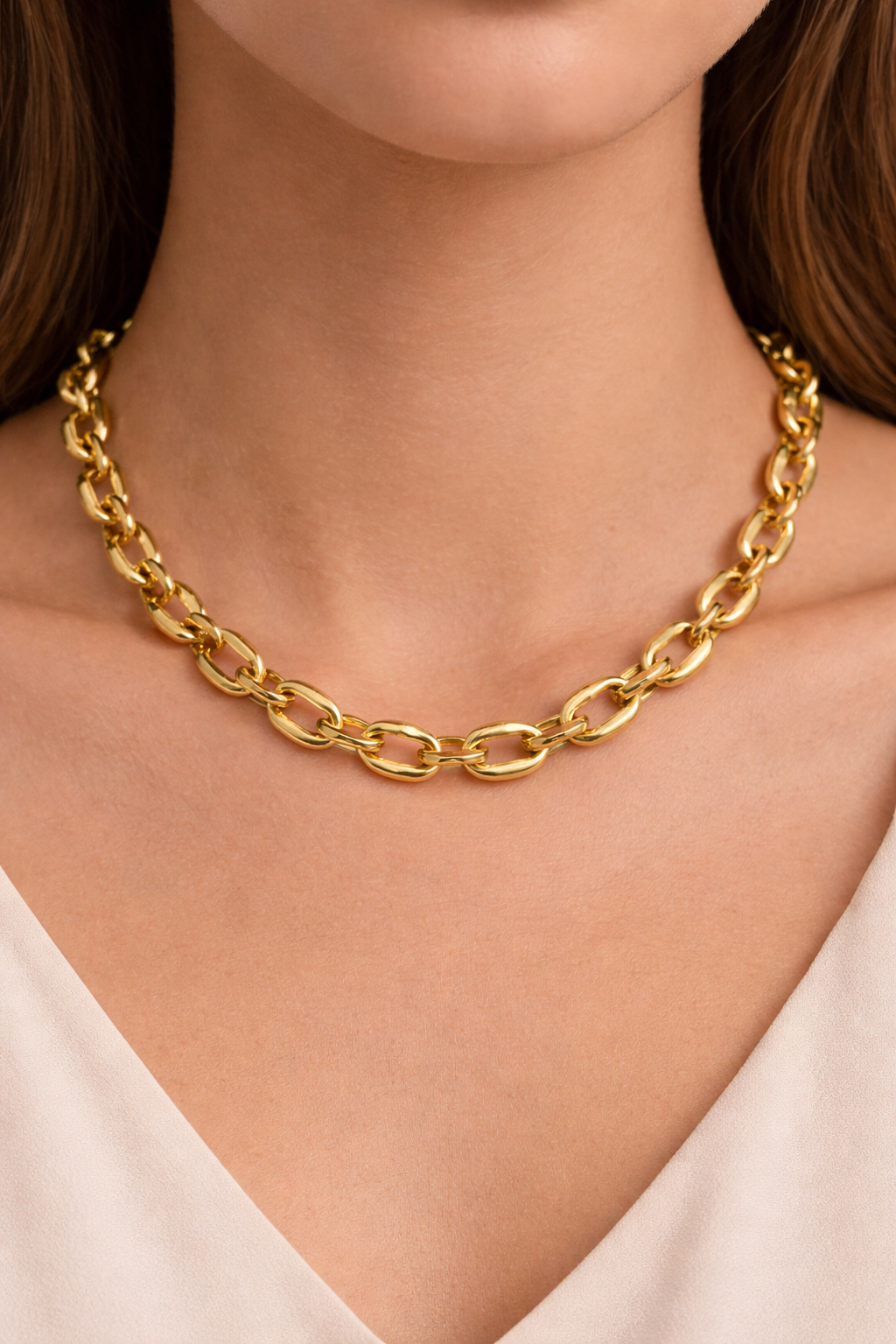 Gold Chunky Chain Link Necklace