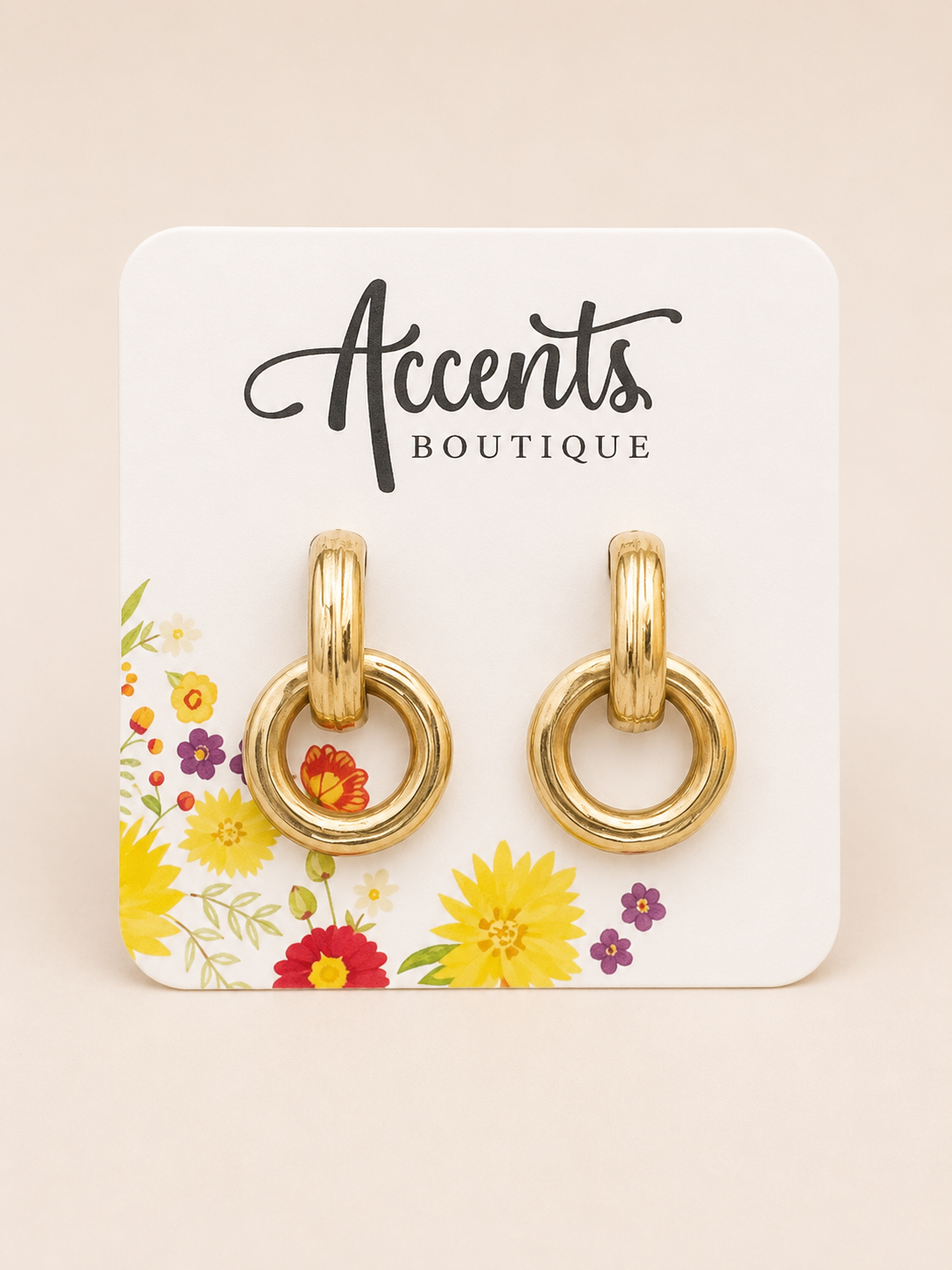 Matte Gold Door Knocker Earrings