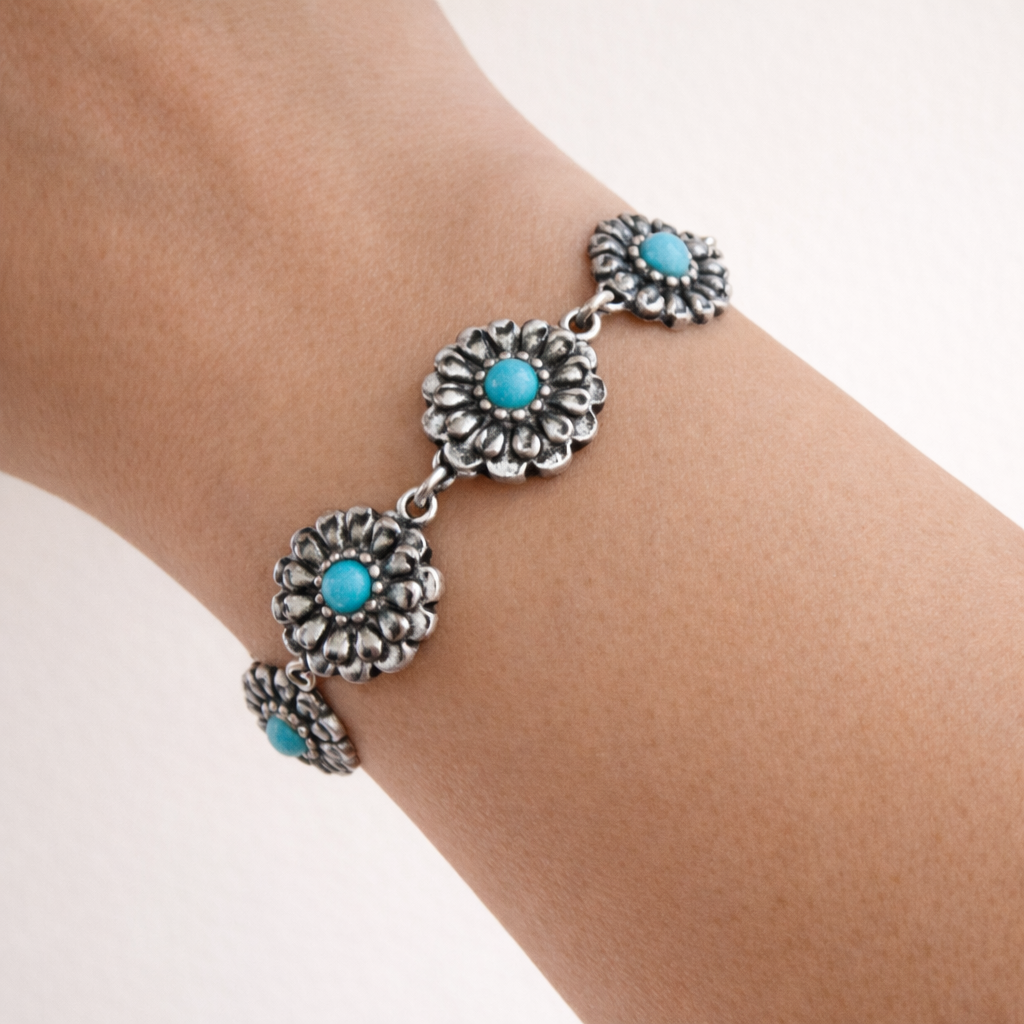 Silver Tone Concho Clasp Bracelets