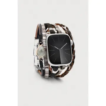 Black Bohemian Leather Apple Watch Band — Accents Boutique, Marble Falls TX