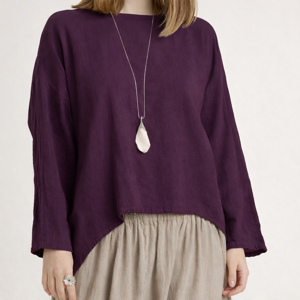 Oh My Gauze Abby Amethyst Gauze Top