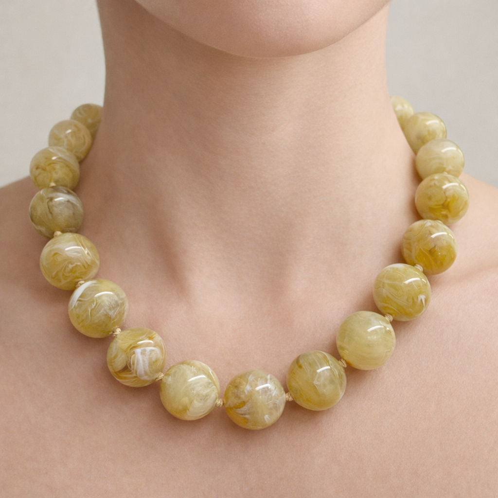 Large Resin Beaded Necklace