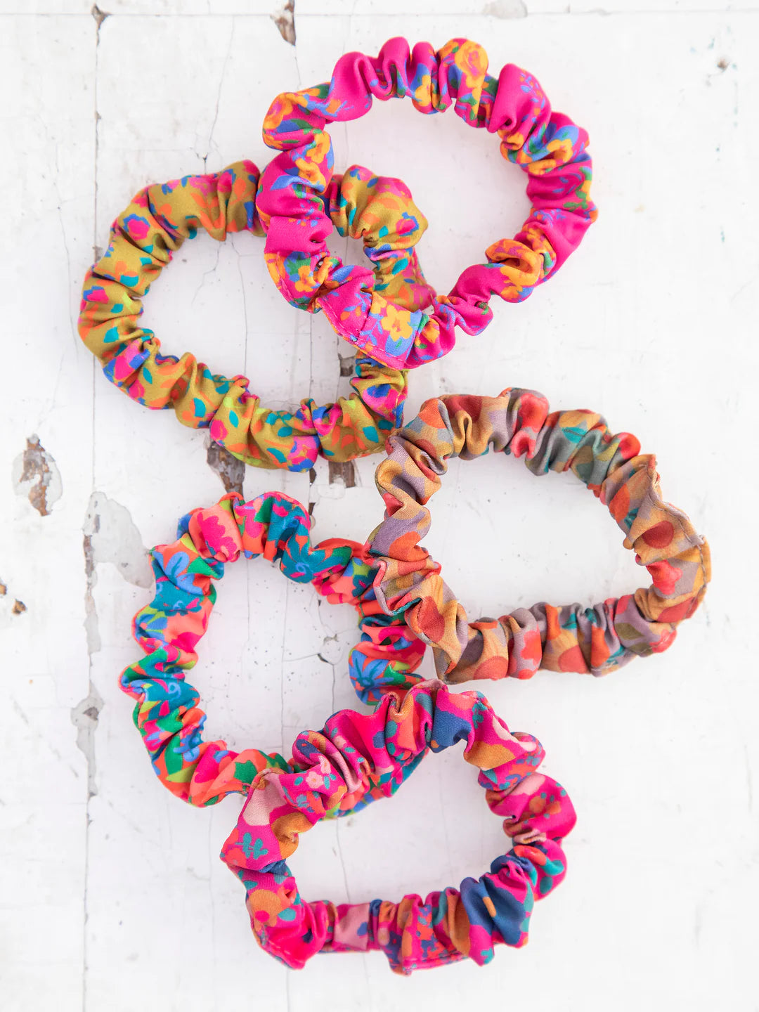 Natural Life Mini Mixed Print Scrunchies, Set of 5