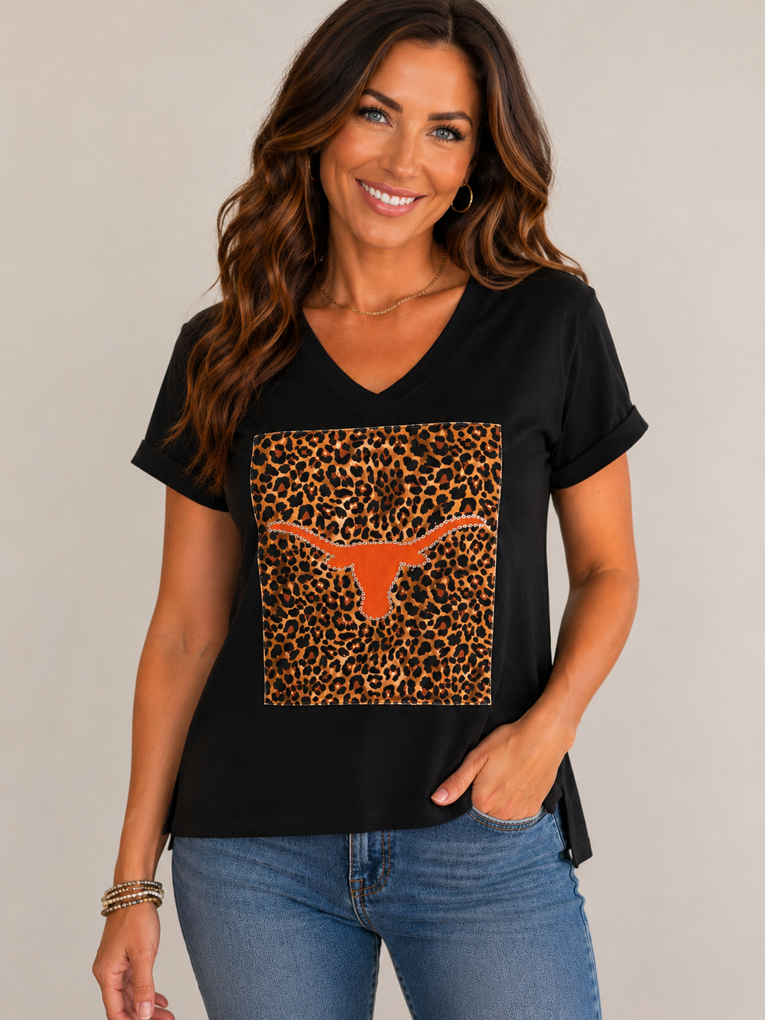 Longhorn Patch Bling Tee