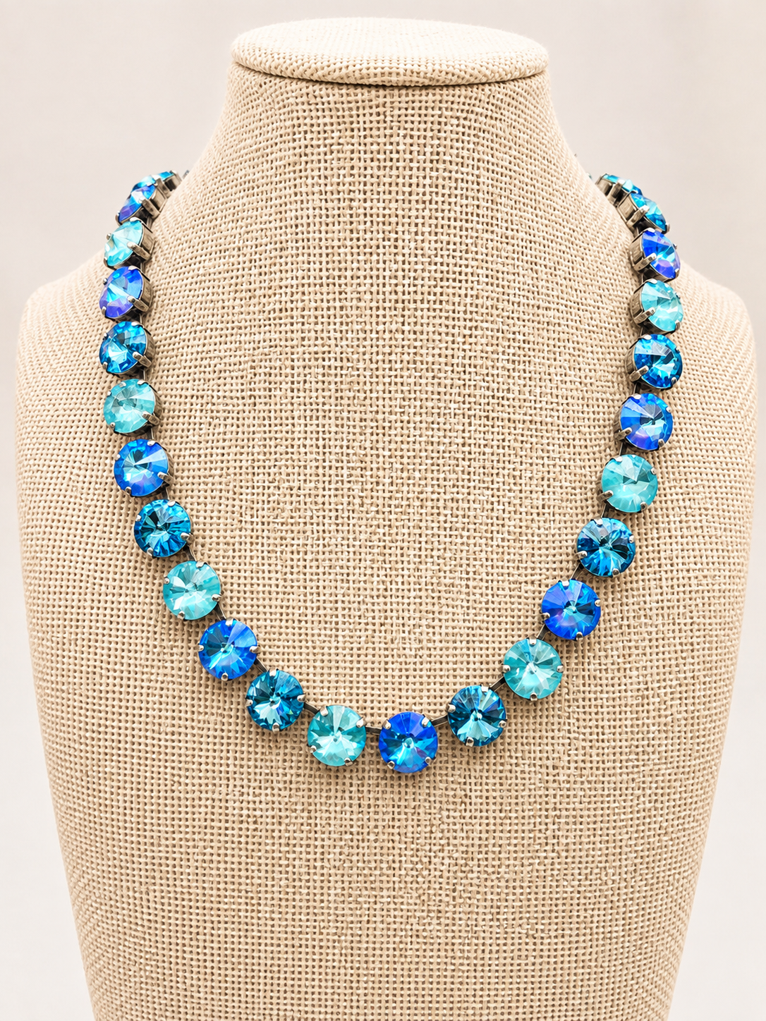 Ocean Blue Crystal Statement Necklace