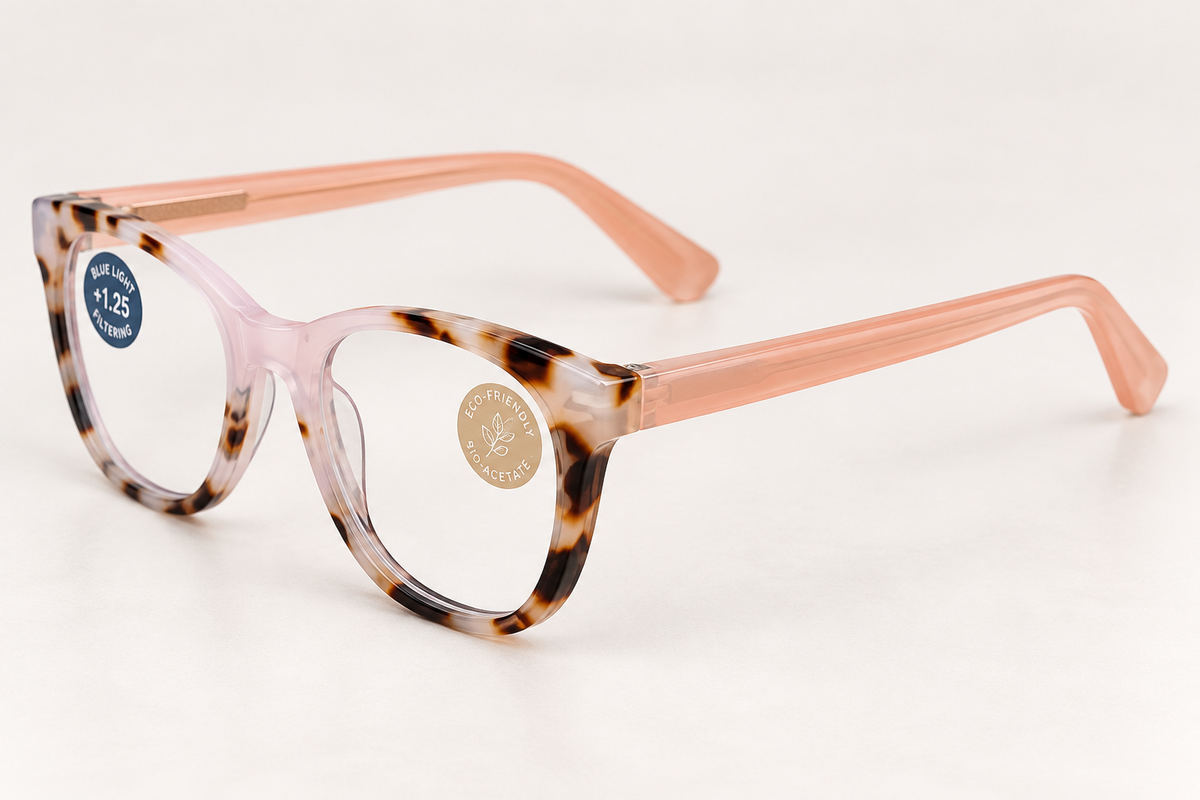 Peepers Ember Blue Light Glasses - Chai Tortoise/Pink
