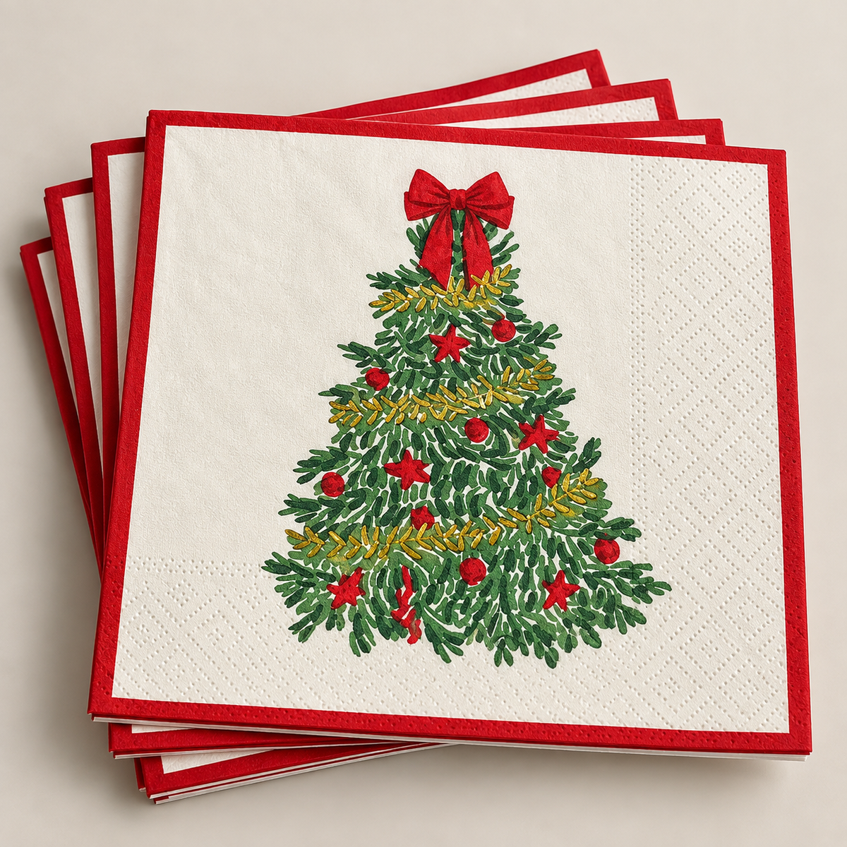 Traditional Tree Cocktail Napkins