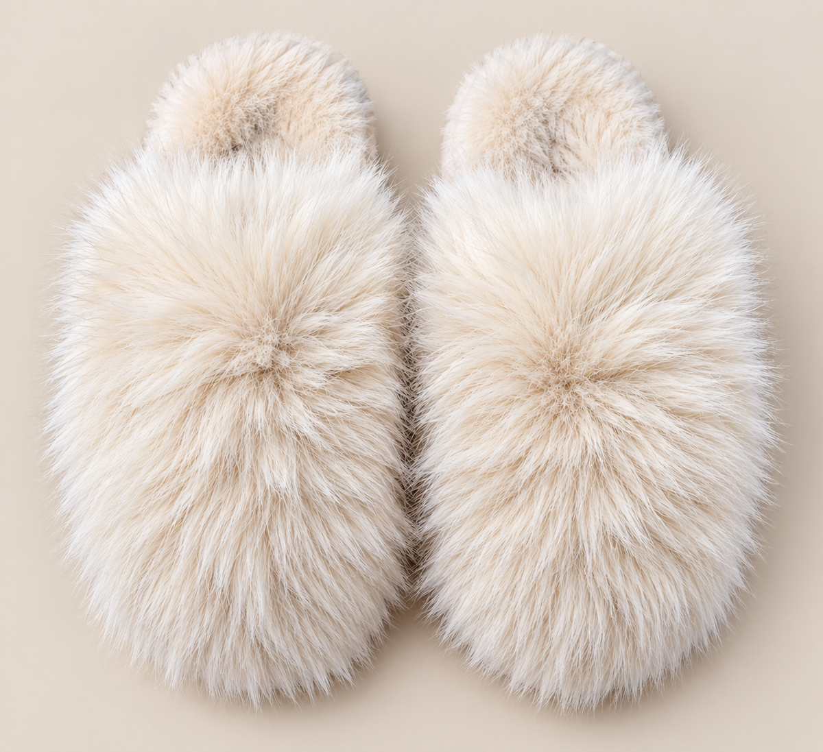 Snowball Ivory Plush Slippers