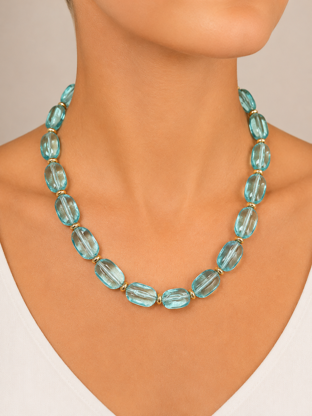 Clear Acrylic Beaded Necklace