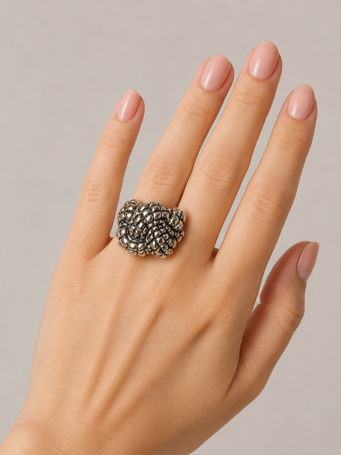 Dian Malouf Silver Knot Ring RS7571