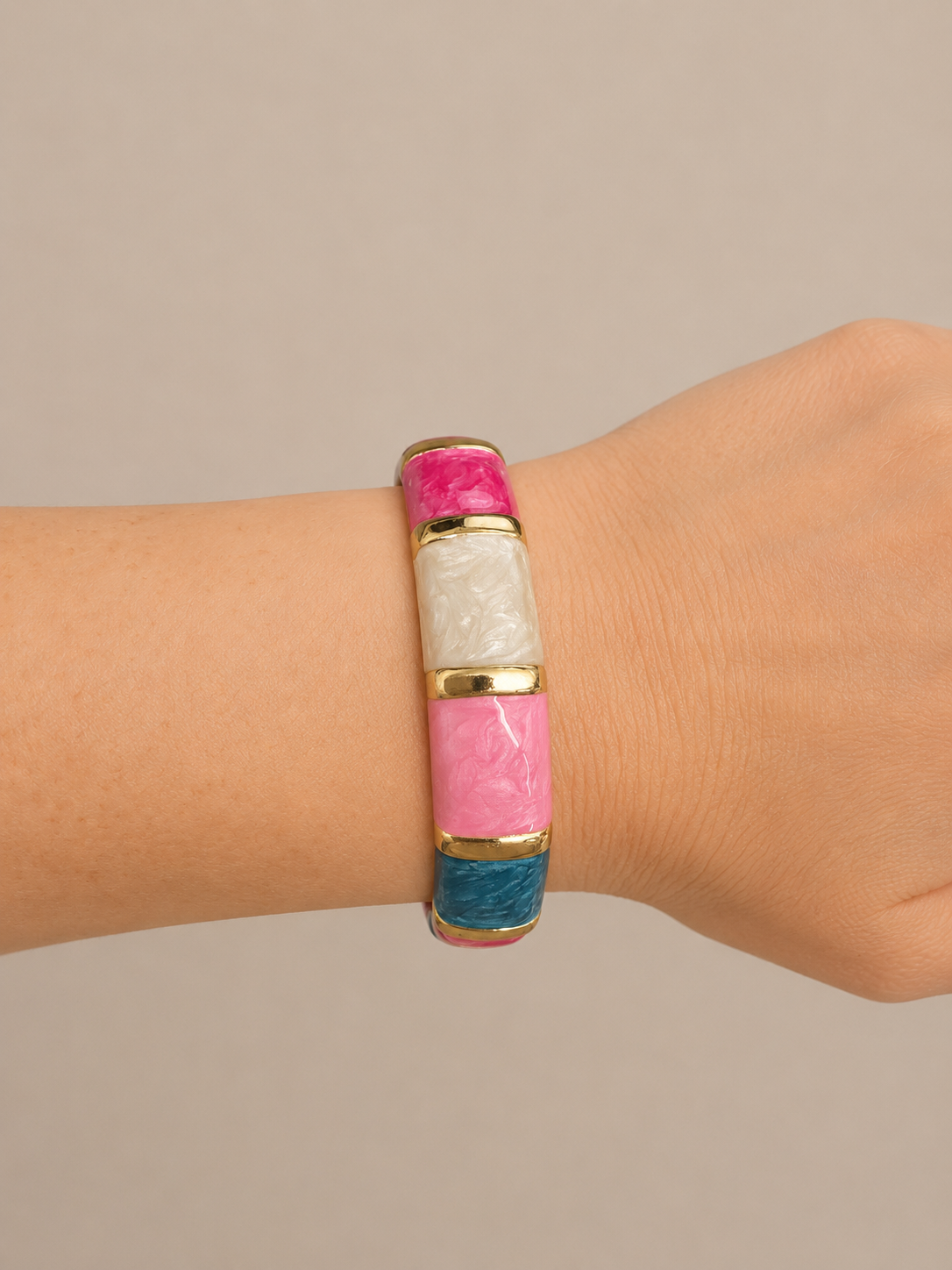 Gold Enamel Bangle Bracelets