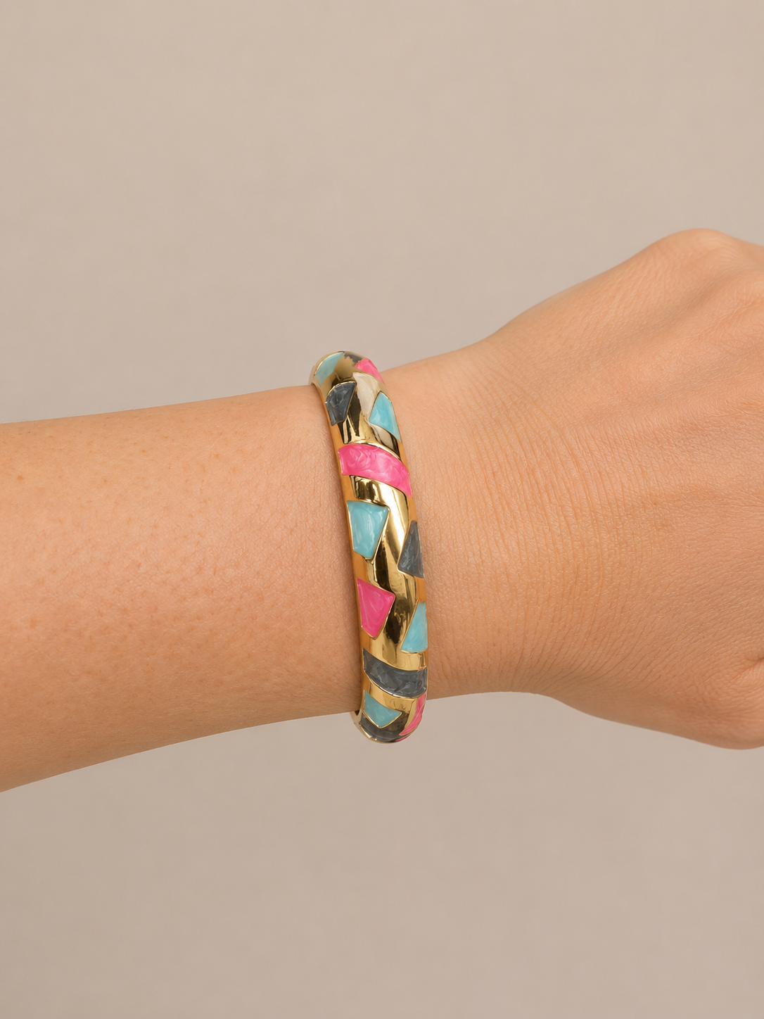 Gold Enamel Bangle Bracelets