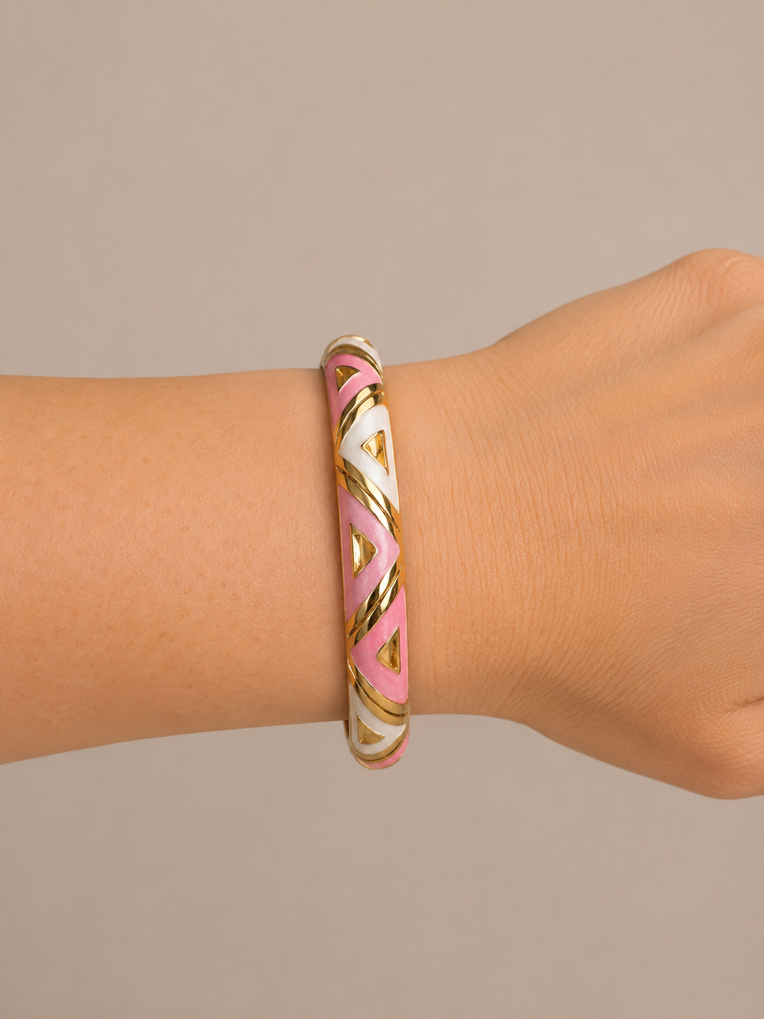 Gold Enamel Bangle Bracelets