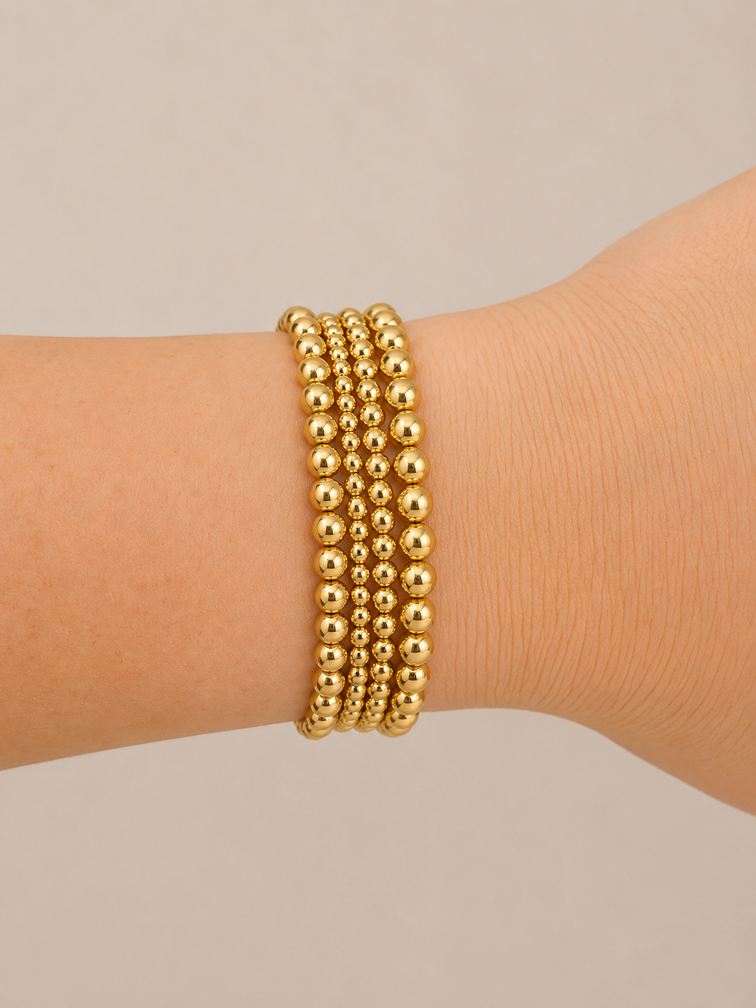 Plated Beaded Bracelet Stacks