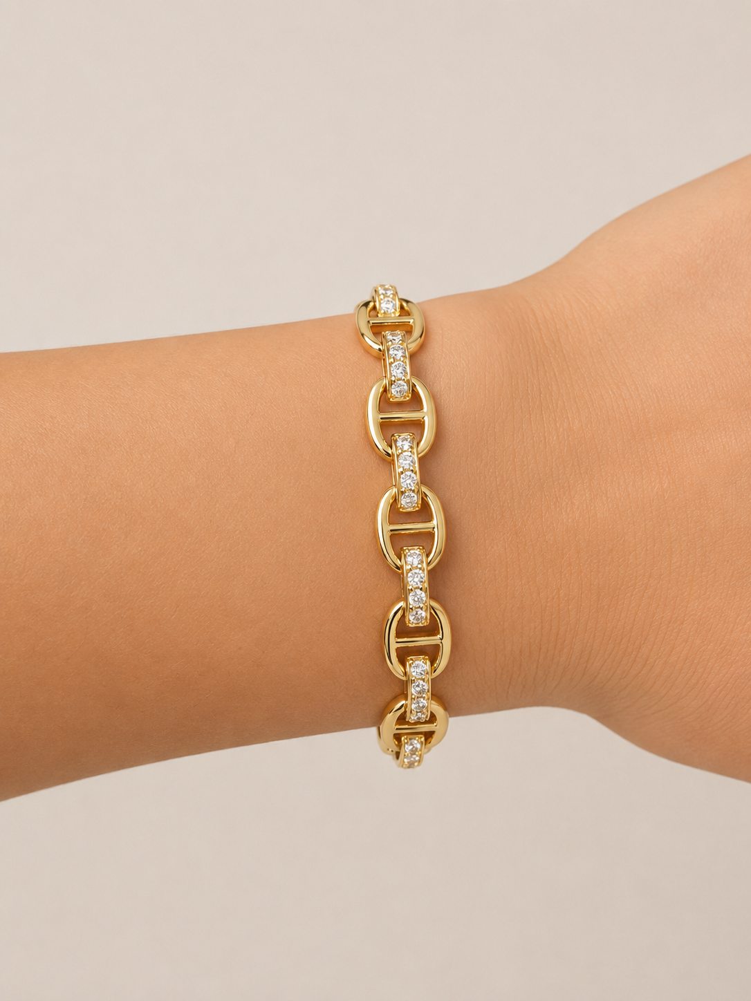 Thin Pave Link Bangle