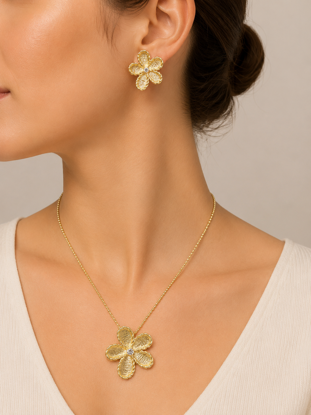 Gold Flower Earrings