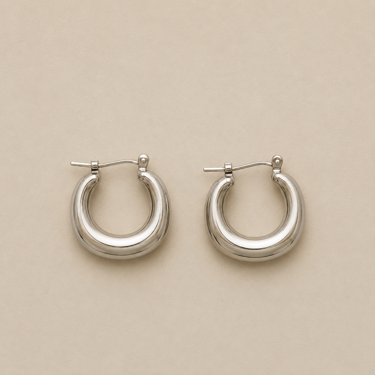 Secret Box Silver Hoop Earrings