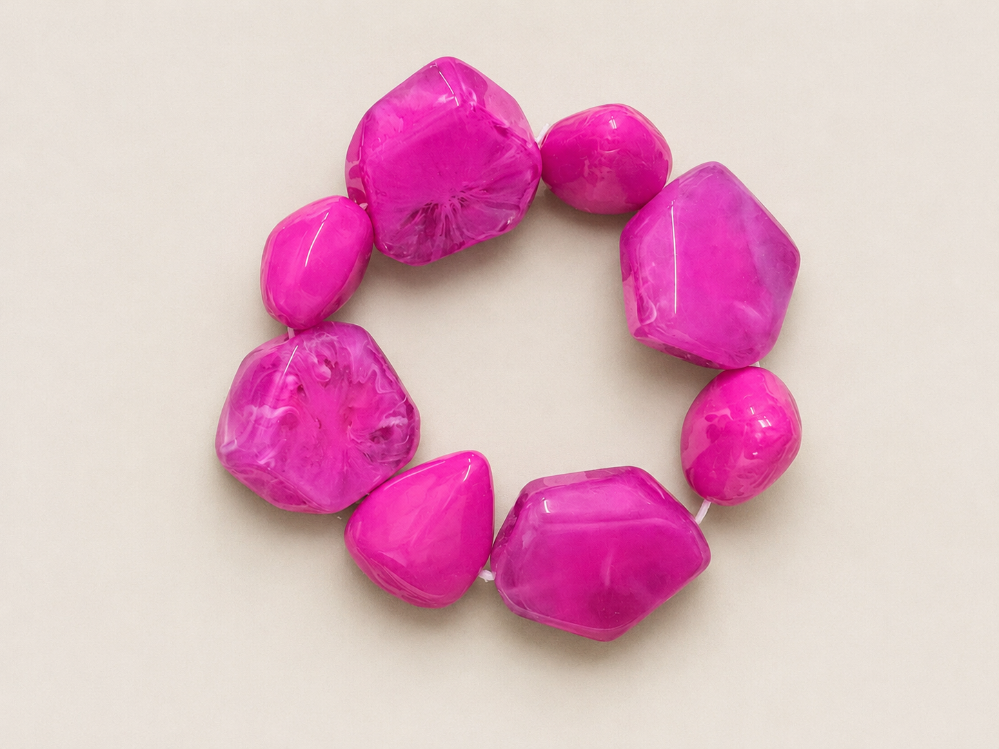 Fuchsia Acrylic Stone Bracelet