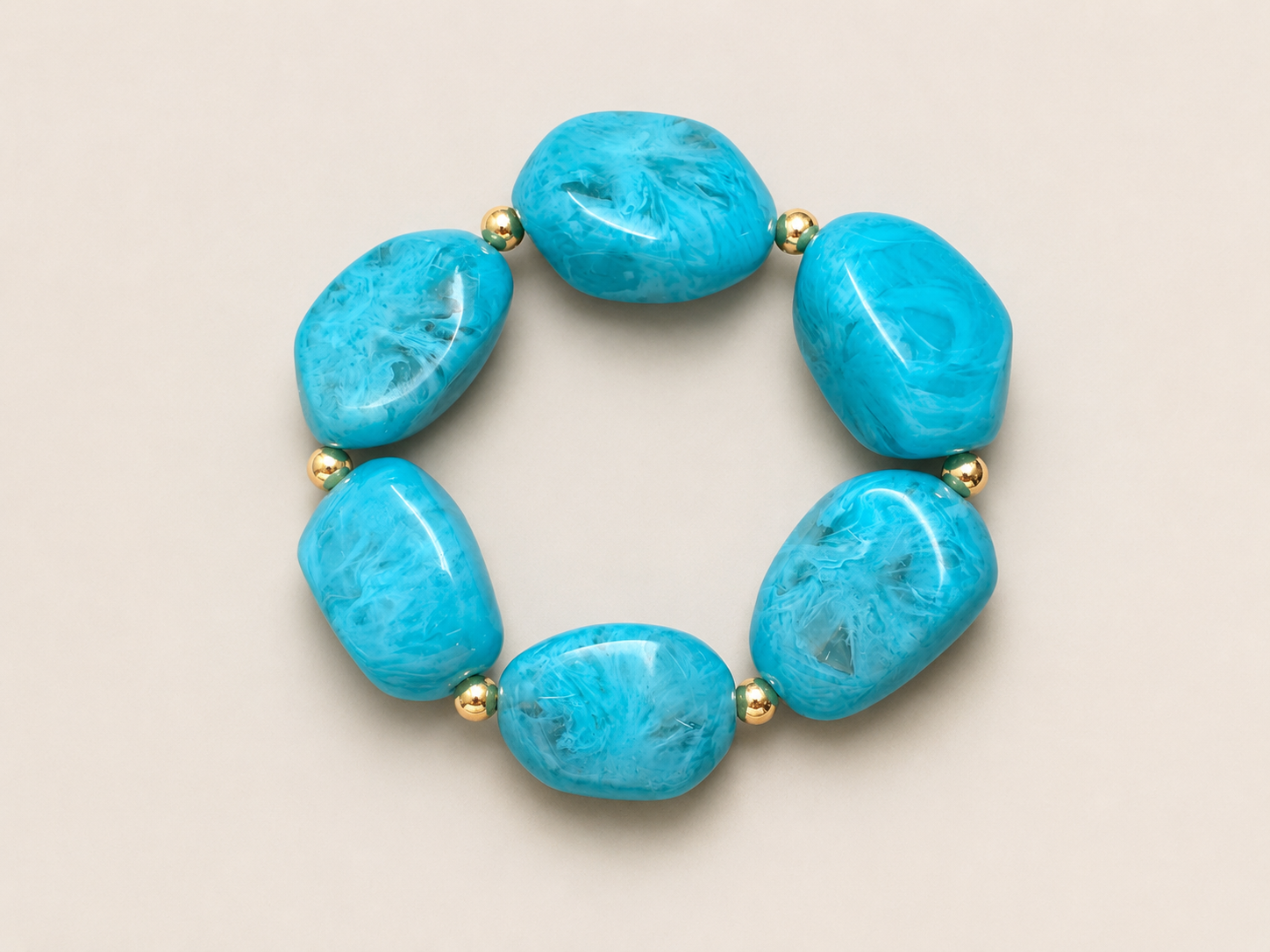 Beaded Acrylic Stone Bracelet