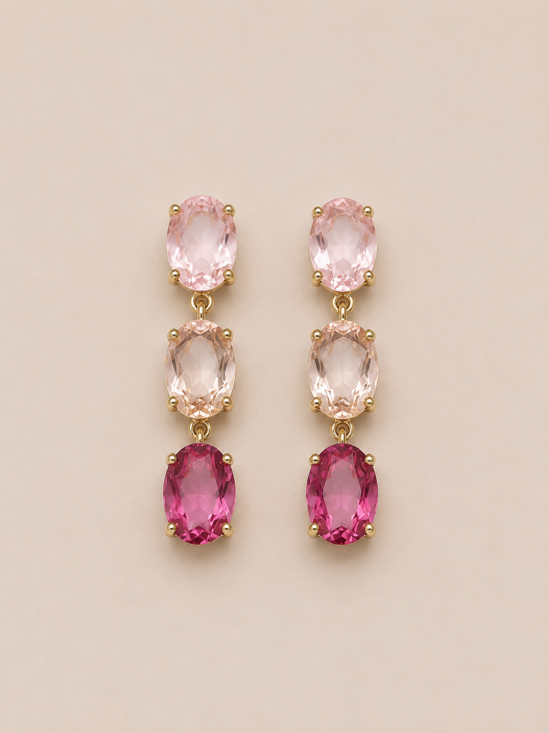 Colored Crystal Drop Earrings