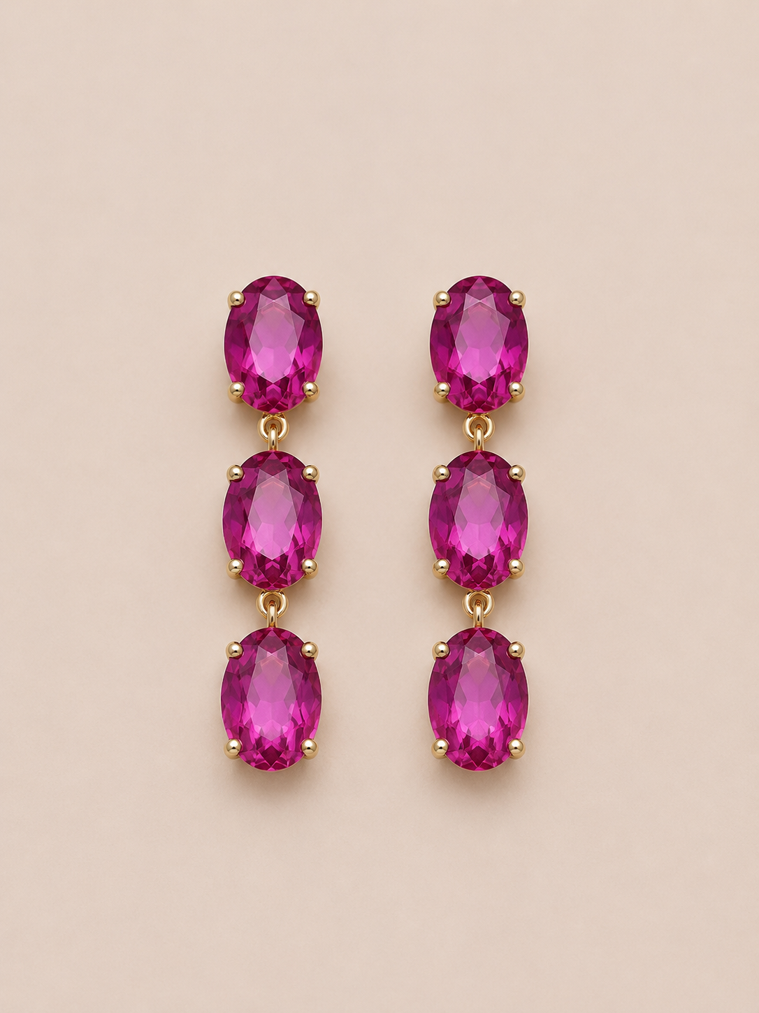 Colored Crystal Drop Earrings