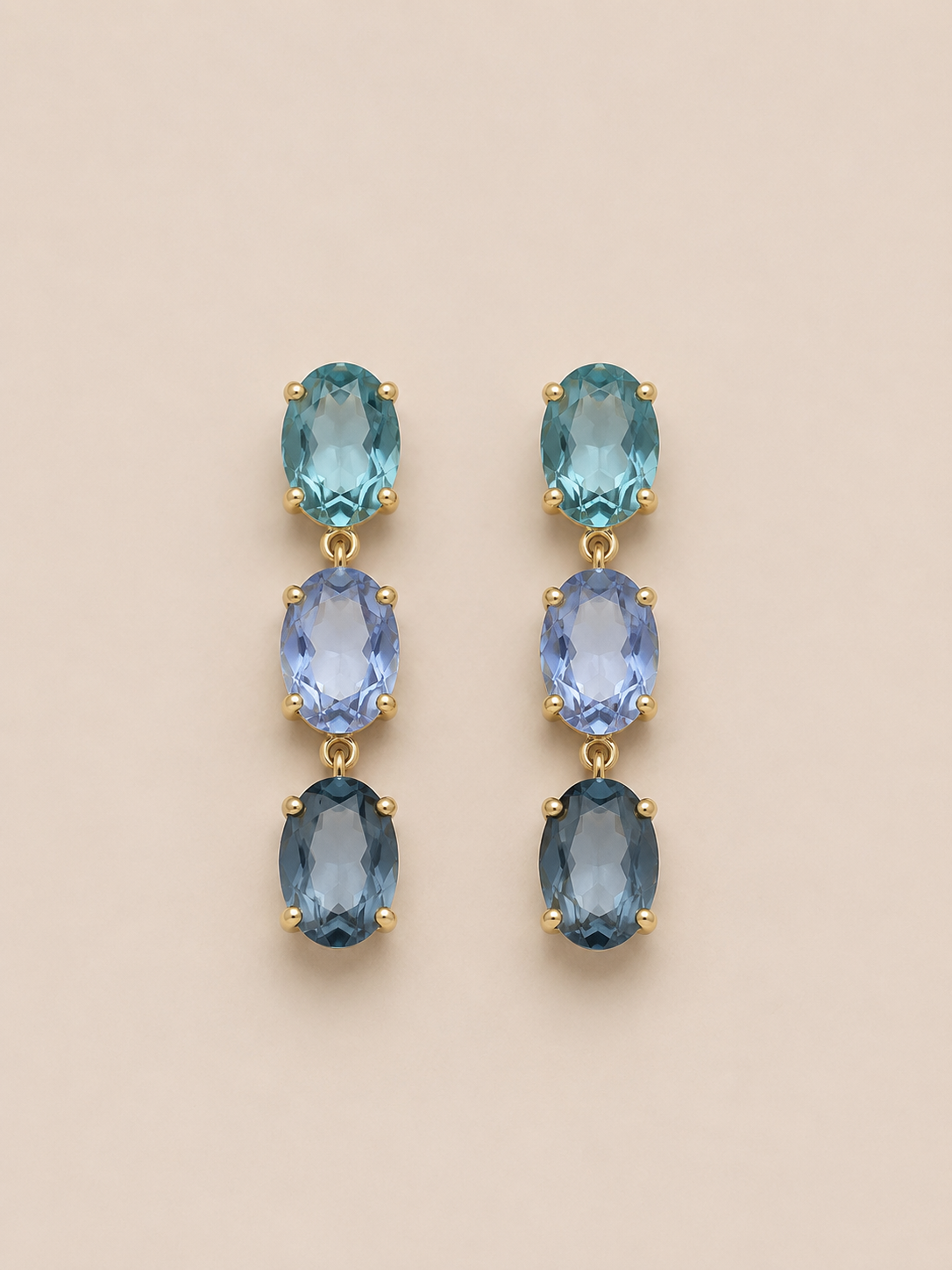 Colored Crystal Drop Earrings