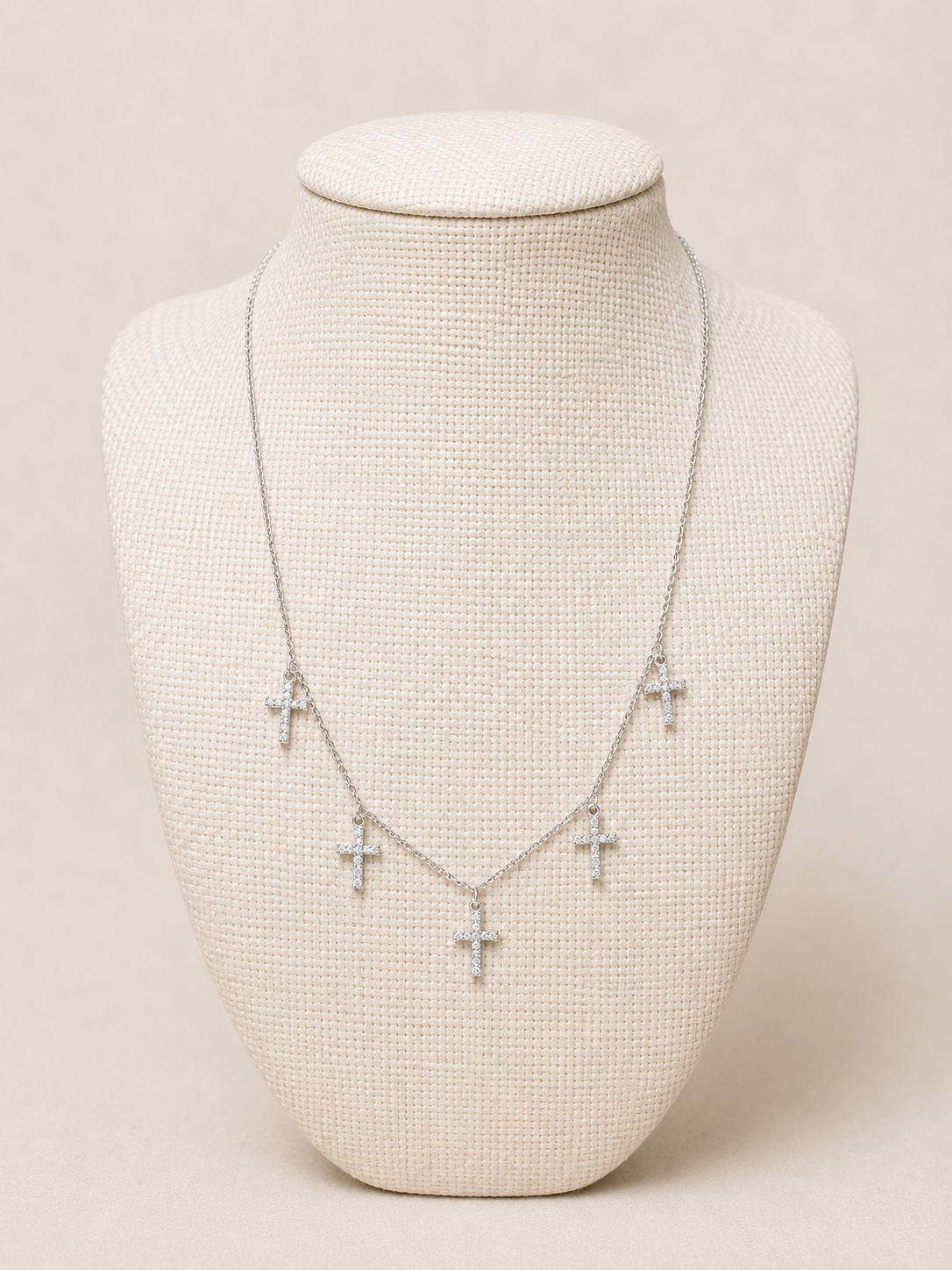 CZ Dangling Cross Necklace