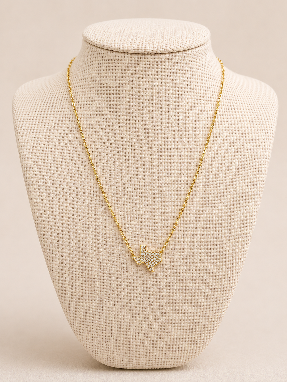 Sterling Silver Small Pave Texas Necklace