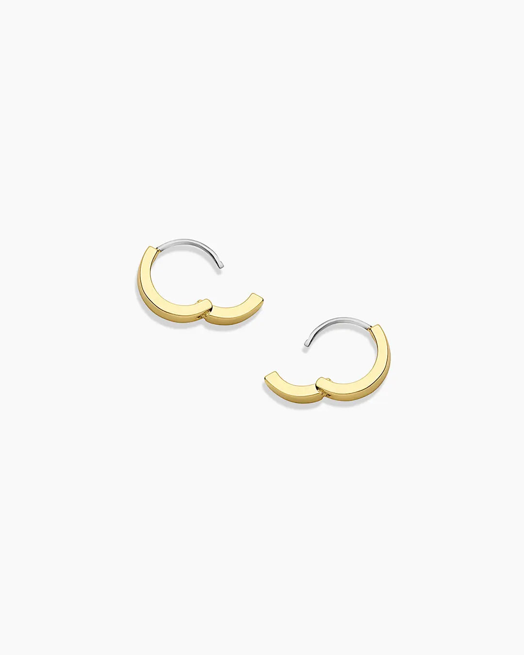 Gorjana Women's Rose Huggies, Minimalist Flat Cuff Huggie Hoop Earrings, Stainless Steel Post