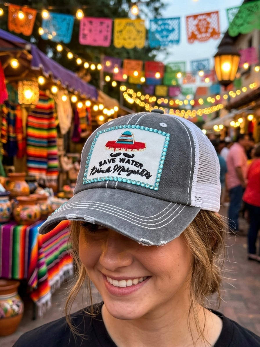 Drink Margaritas Bling Cap