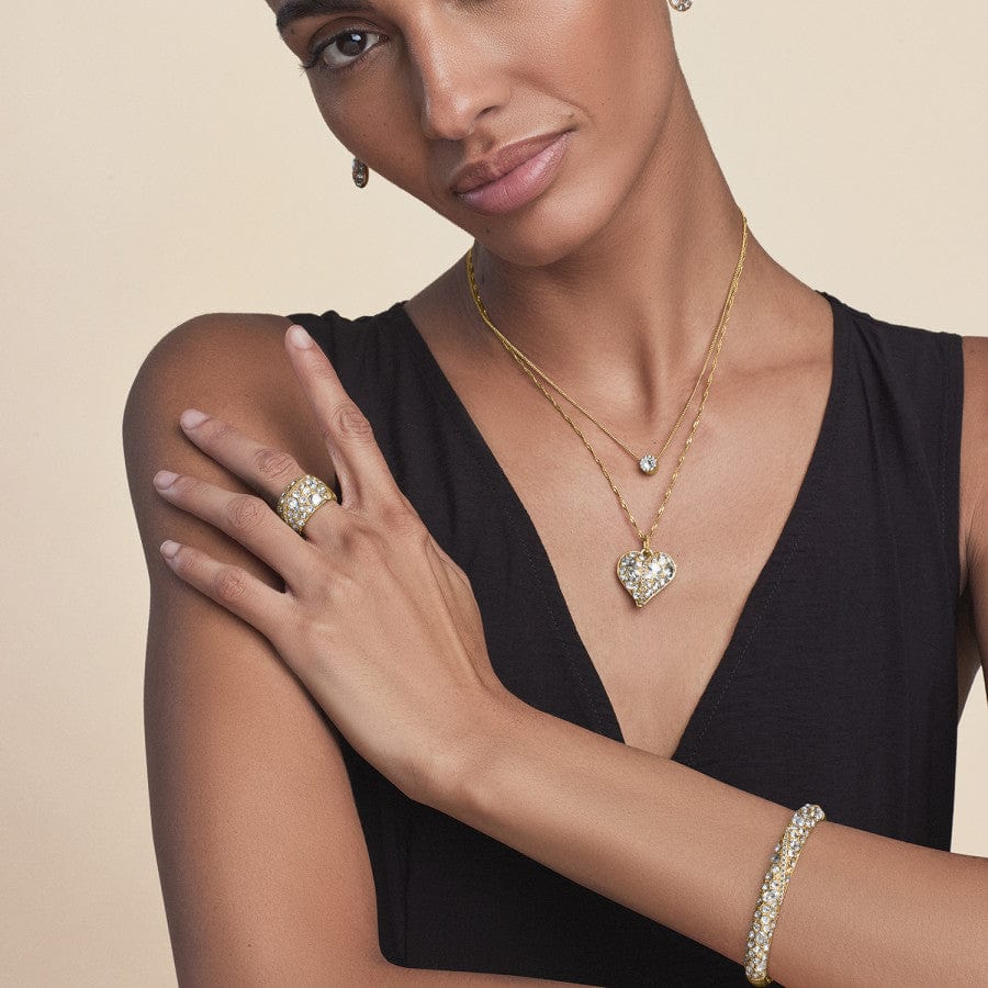 Brighton Trust Your Journey Golden Double Hinged Bangle — Accents Boutique, Marble Falls TX