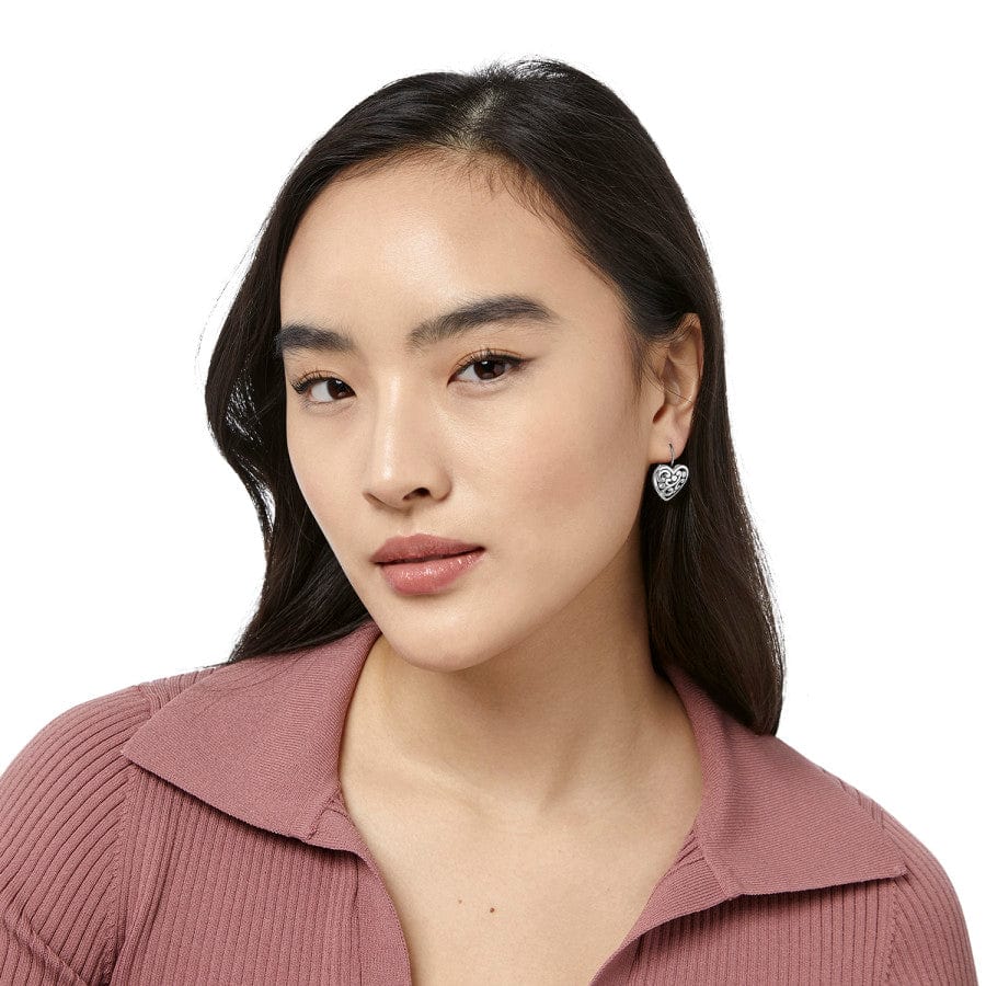 Brighton Contempo Heart Leverback Earrings Silver One Size — Accents Boutique, Marble Falls TX