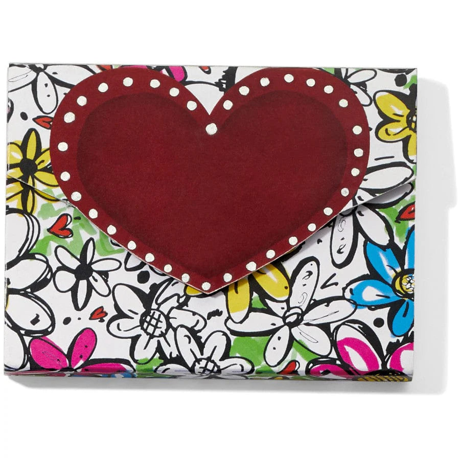 Brighton Gift Note Pad Garden Love Heart Flowers 75 Sheets Magnetic Punch Studio