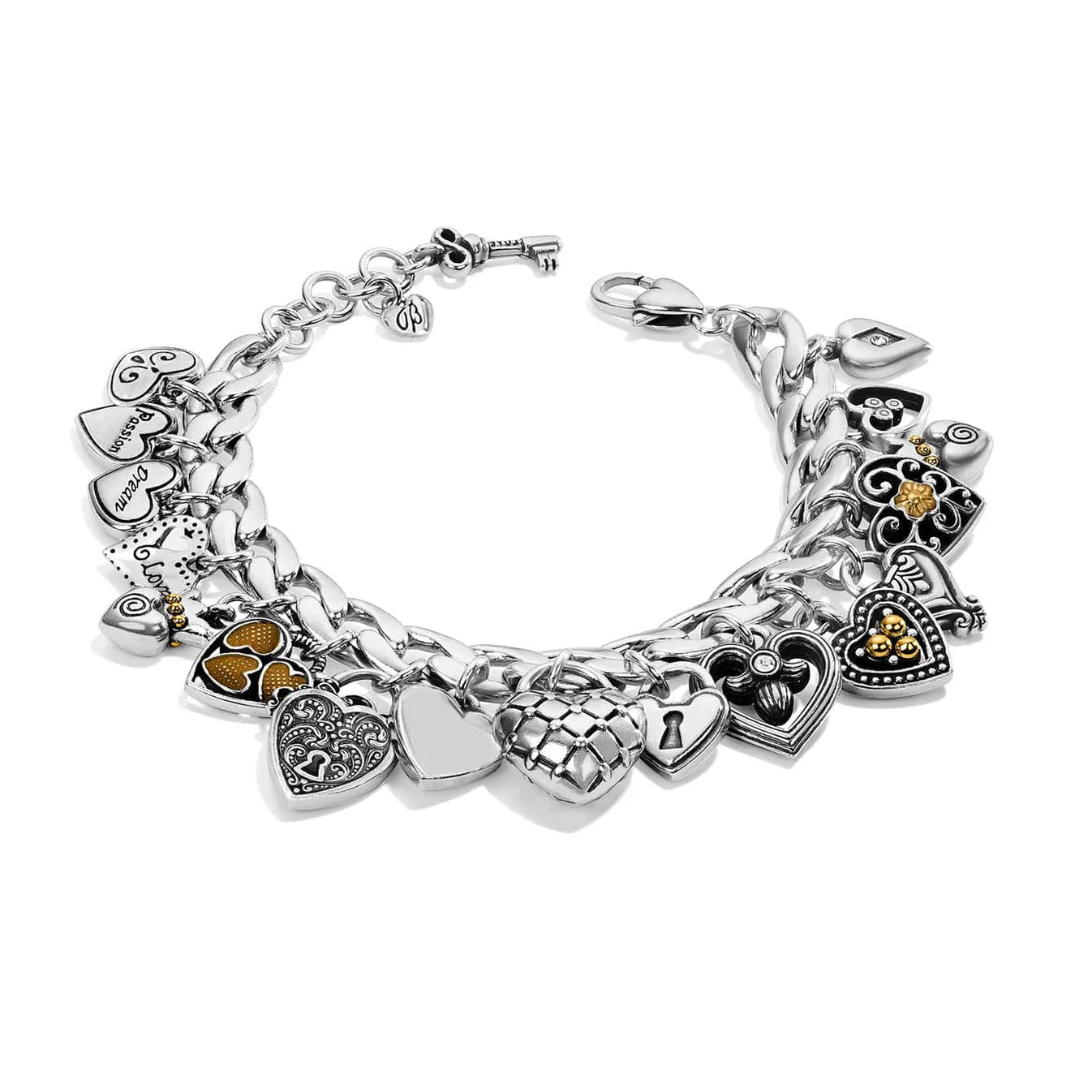Brighton One Heart Bracelet Lobster Claw Clasp Two Tone — Accents Boutique, Marble Falls TX